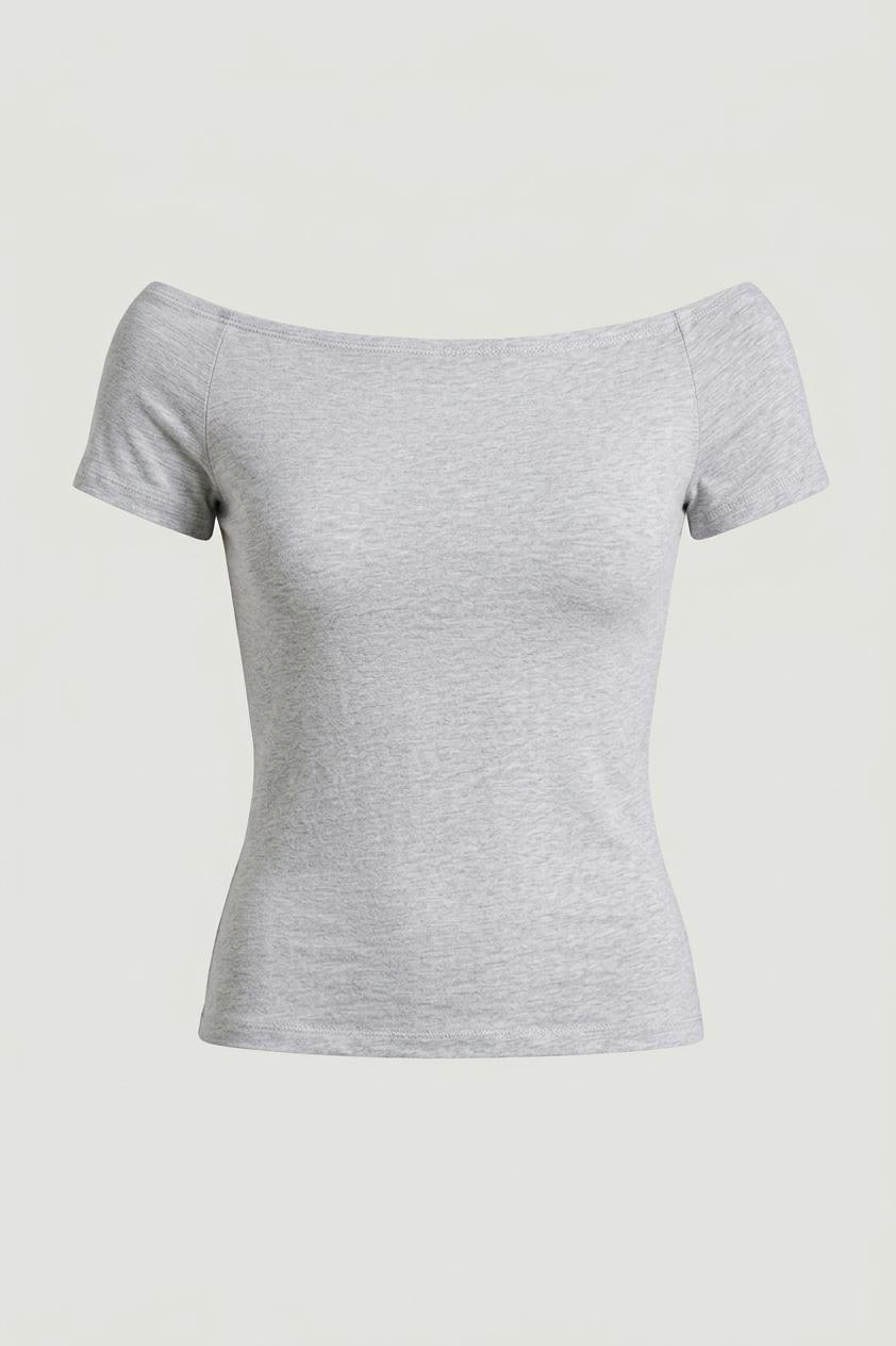 COTTON WIDE NECKLINE TOP by OAK + FORT