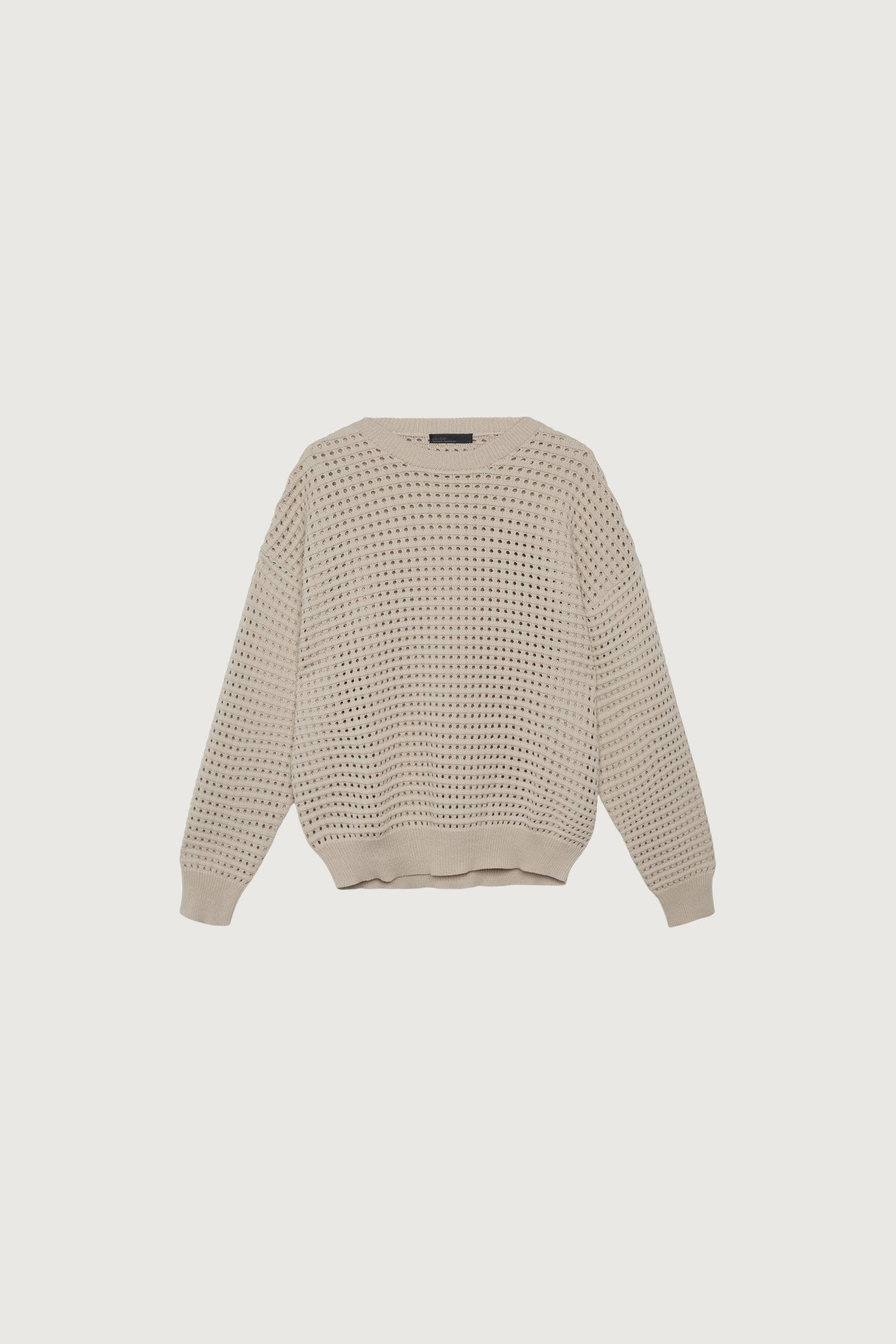 CREWNECK OPEN KNIT SWEATER by OAK + FORT