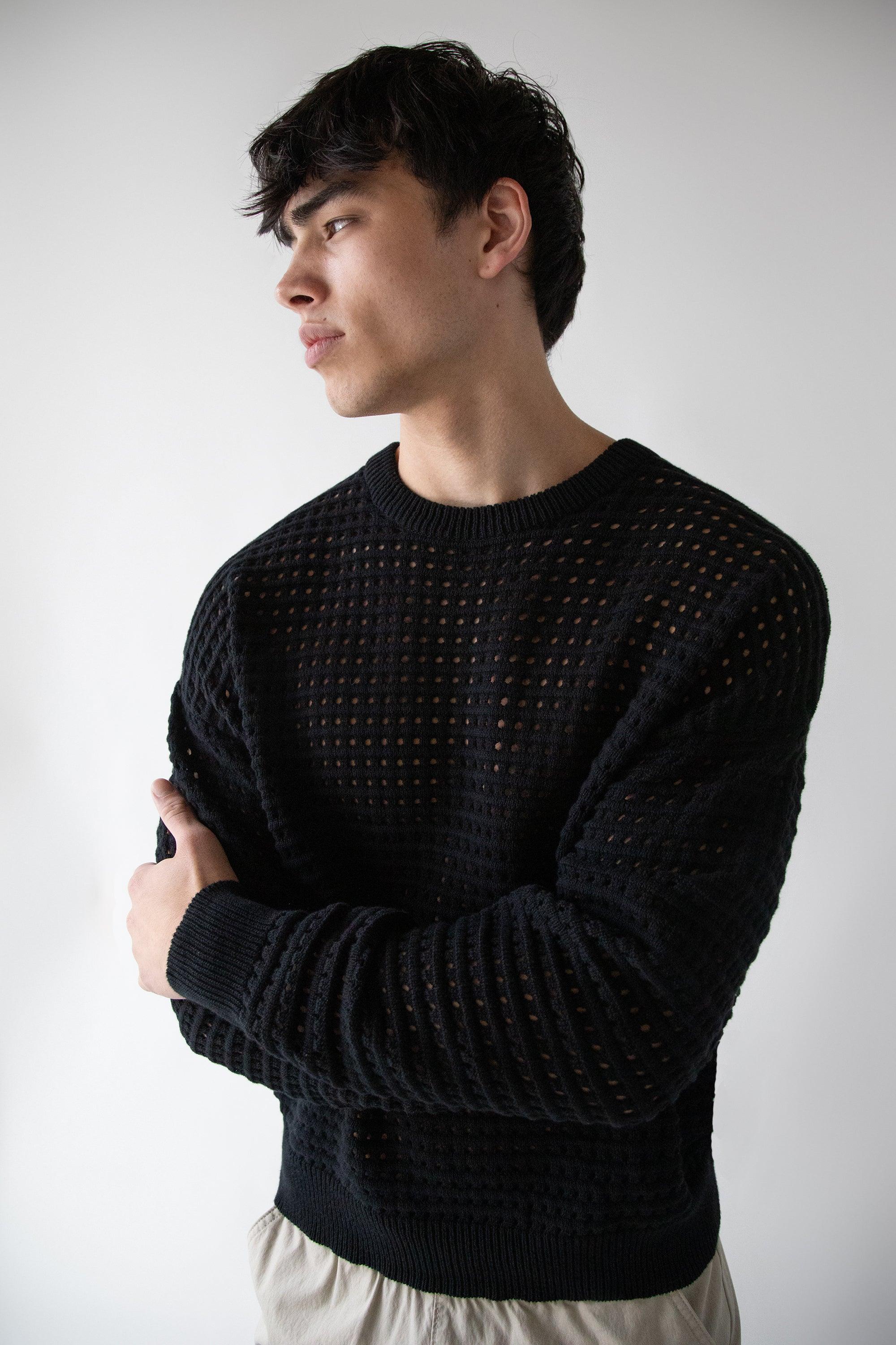 CREWNECK OPEN KNIT SWEATER by OAK + FORT