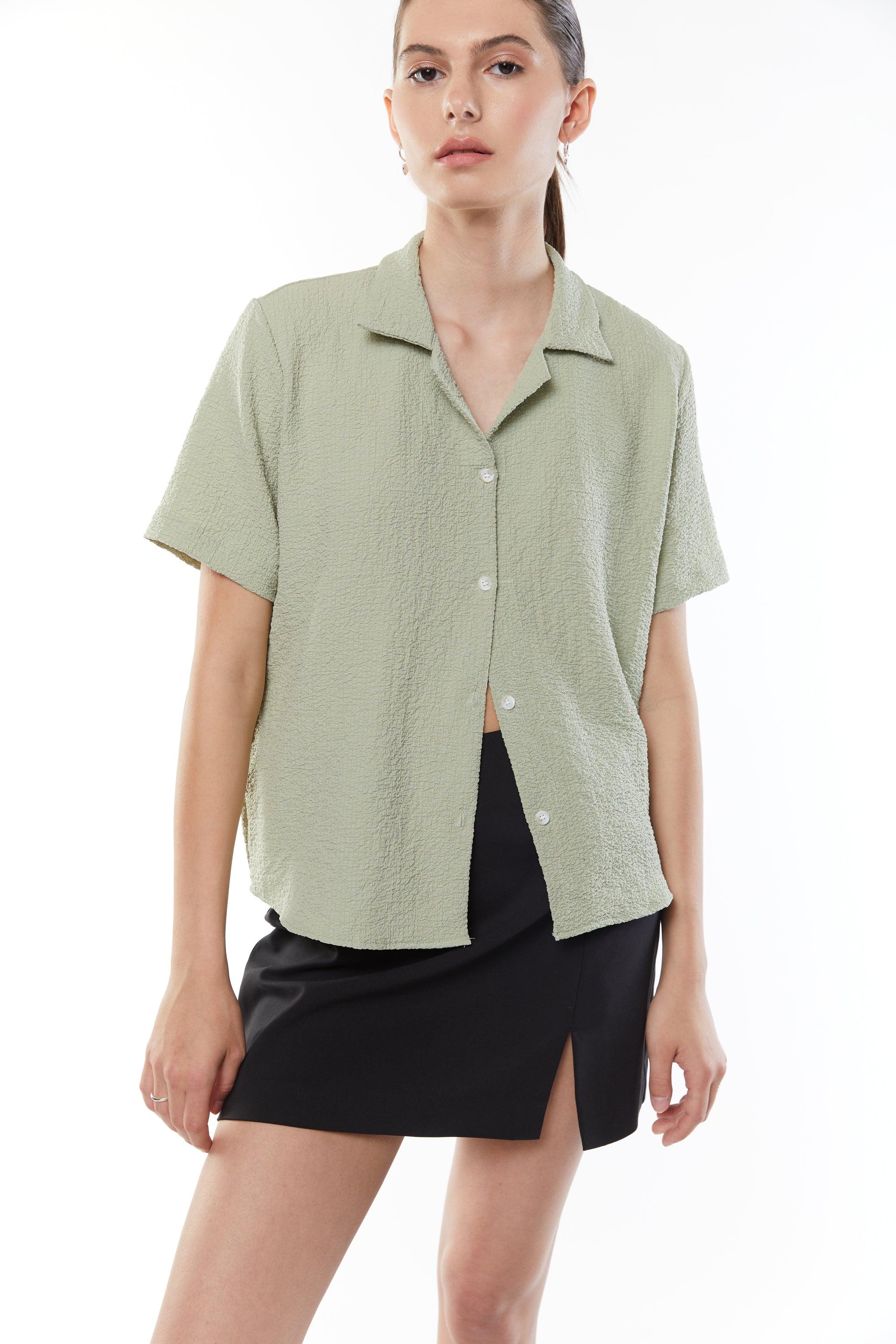 CRINKLE SHORT SLEEVE SHIRT by OAK + FORT