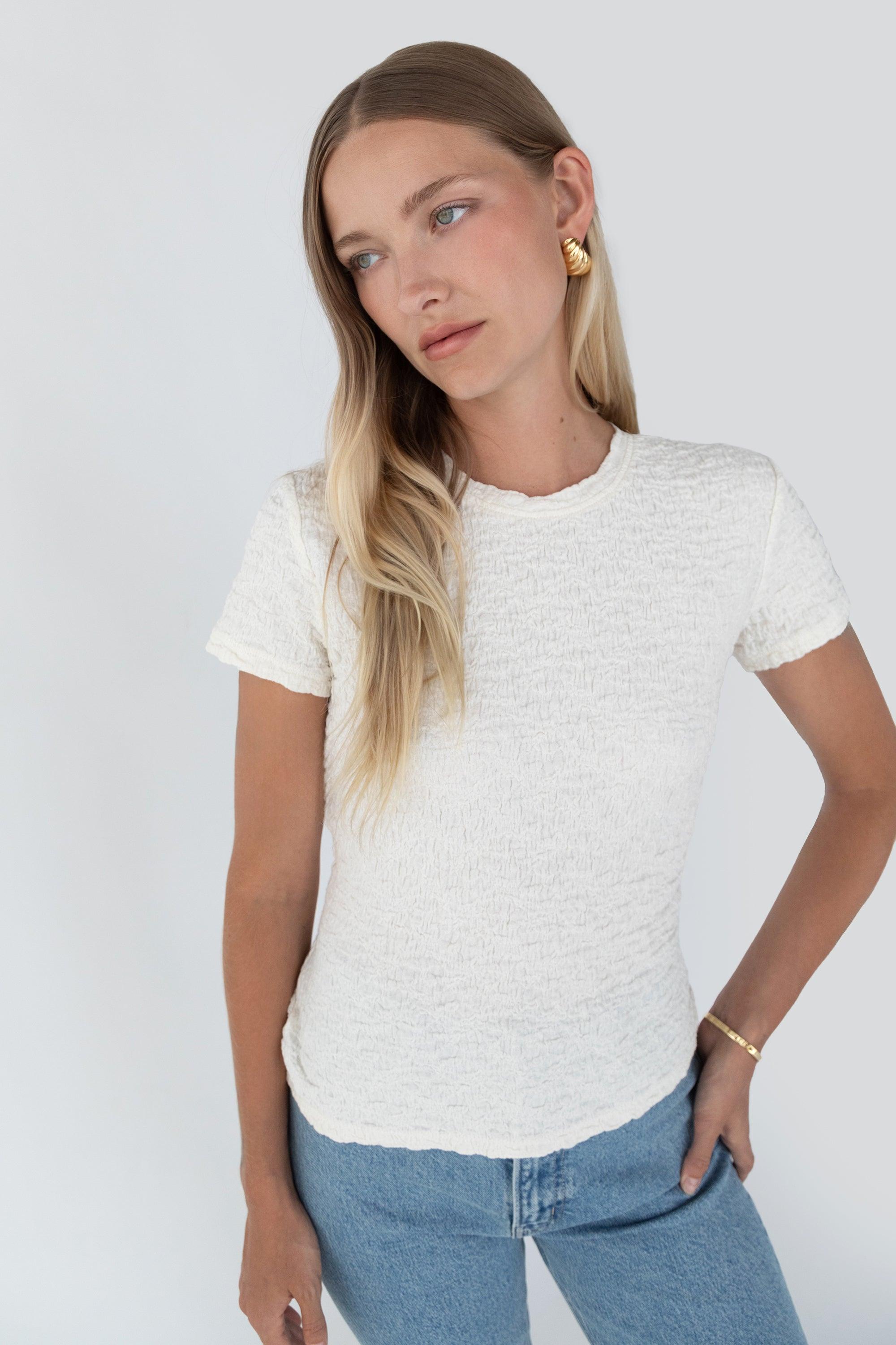 CRINKLE TEXTURED T-SHIRT by OAK + FORT