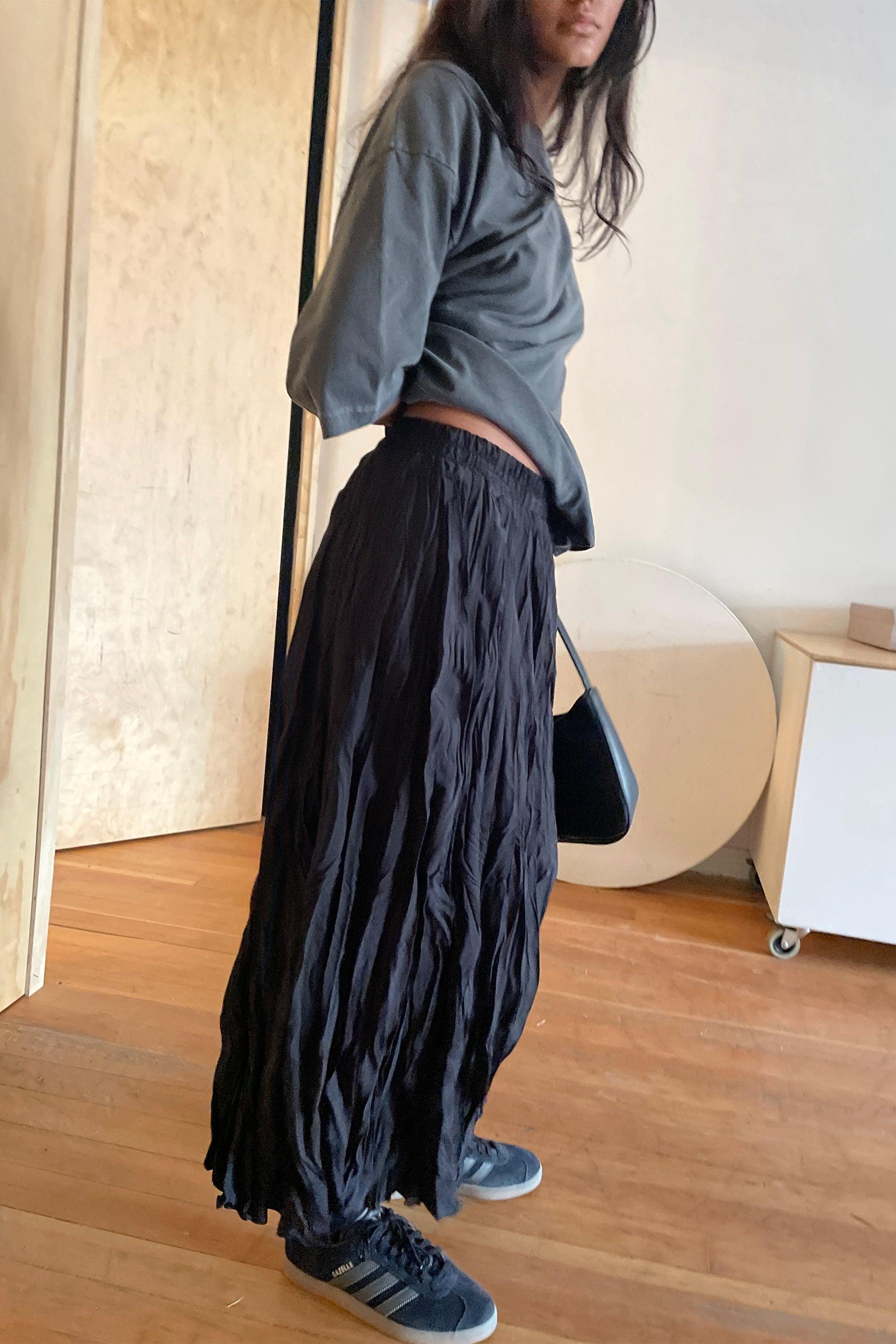 CRINKLED MIDI SKIRT by OAK + FORT