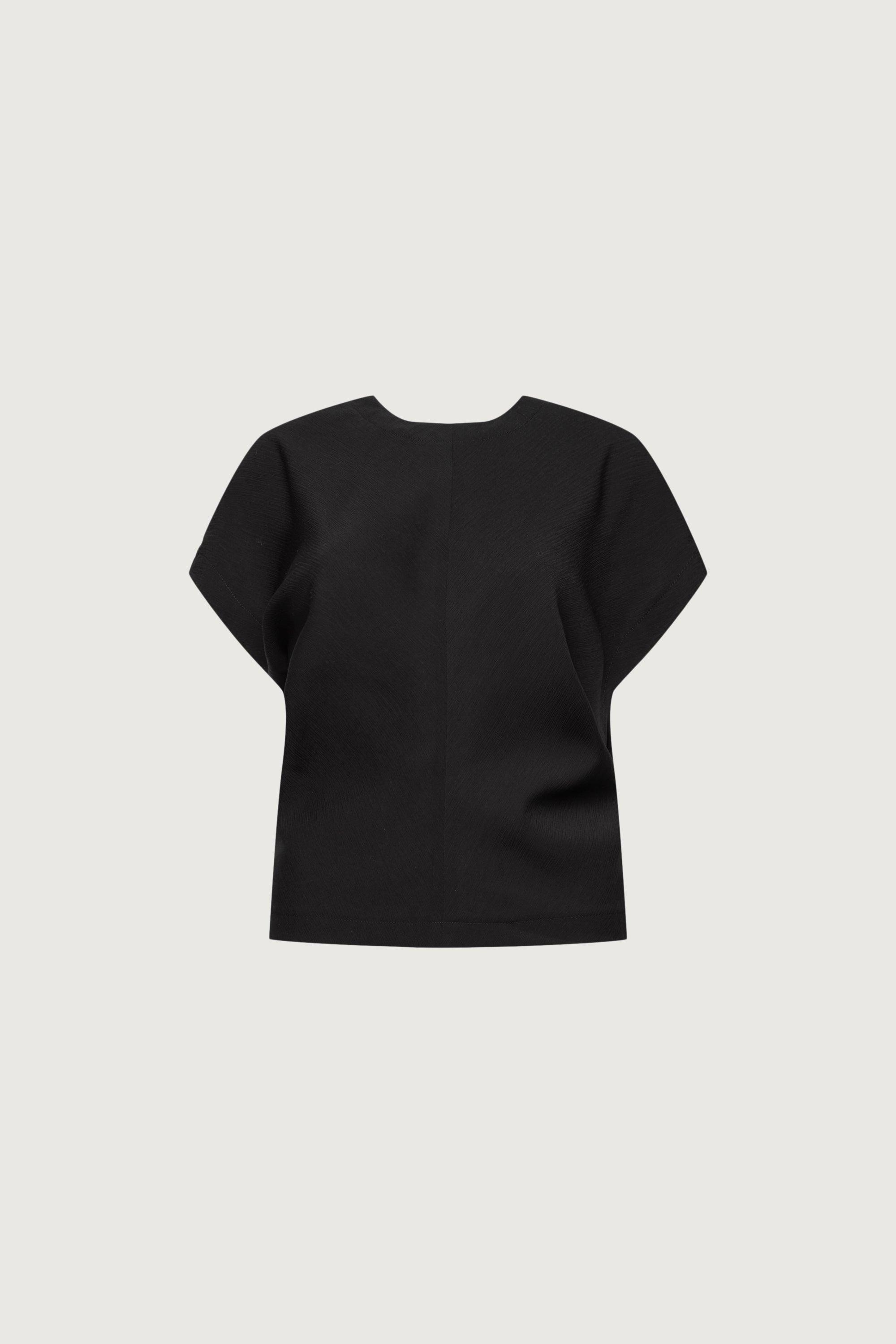 CRINKLED RAYON SHORT SLEEVE TOP by OAK + FORT