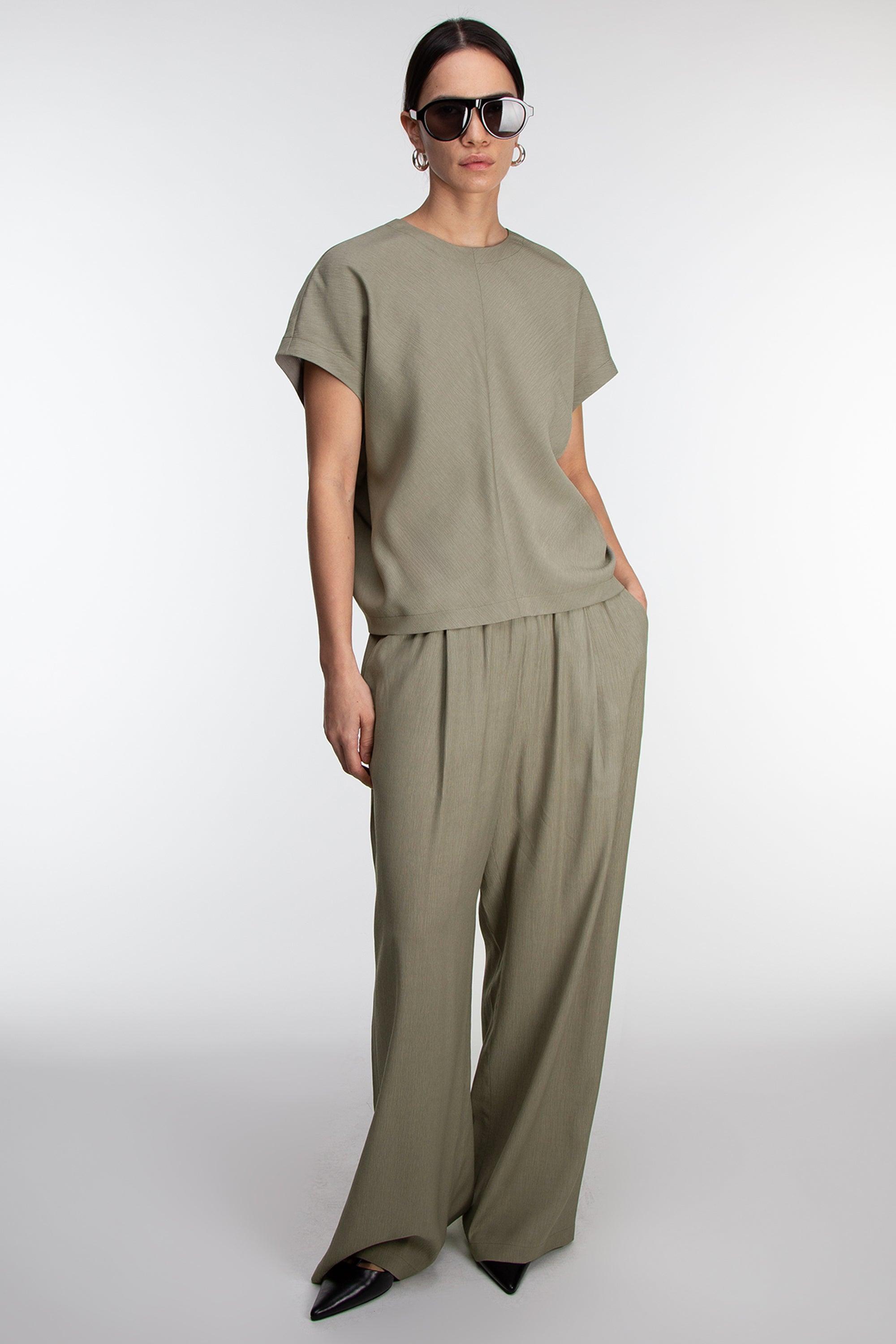 CRINKLED RAYON TOP by OAK + FORT