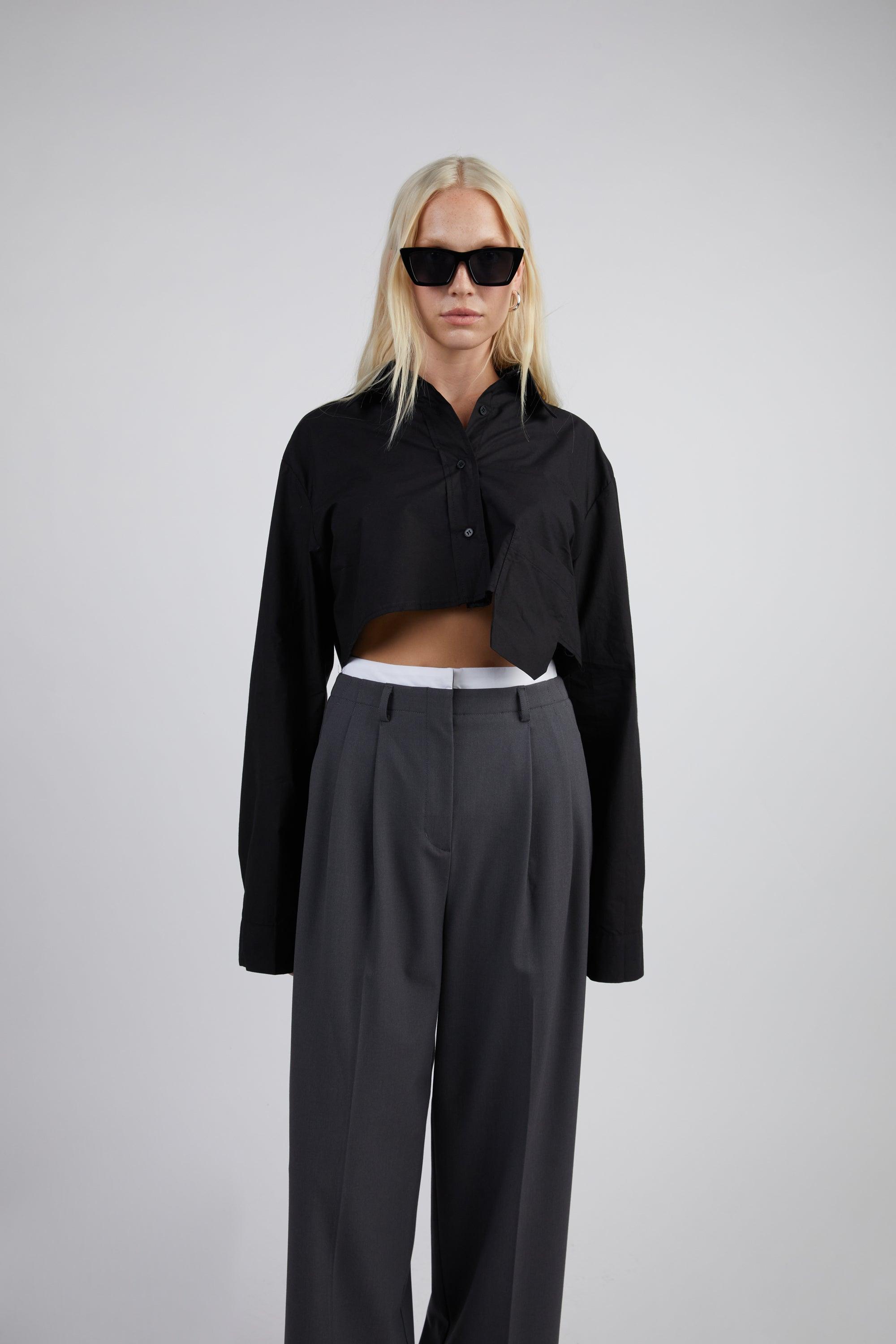 CROPPED BUTTON-UP SHIRT by OAK + FORT