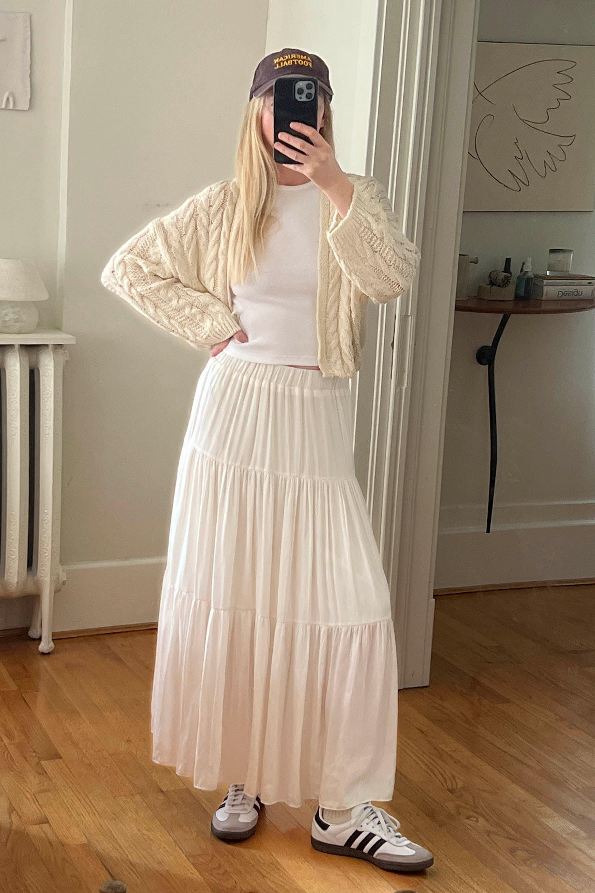 CROPPED CABLE KNIT CARDIGAN by OAK + FORT