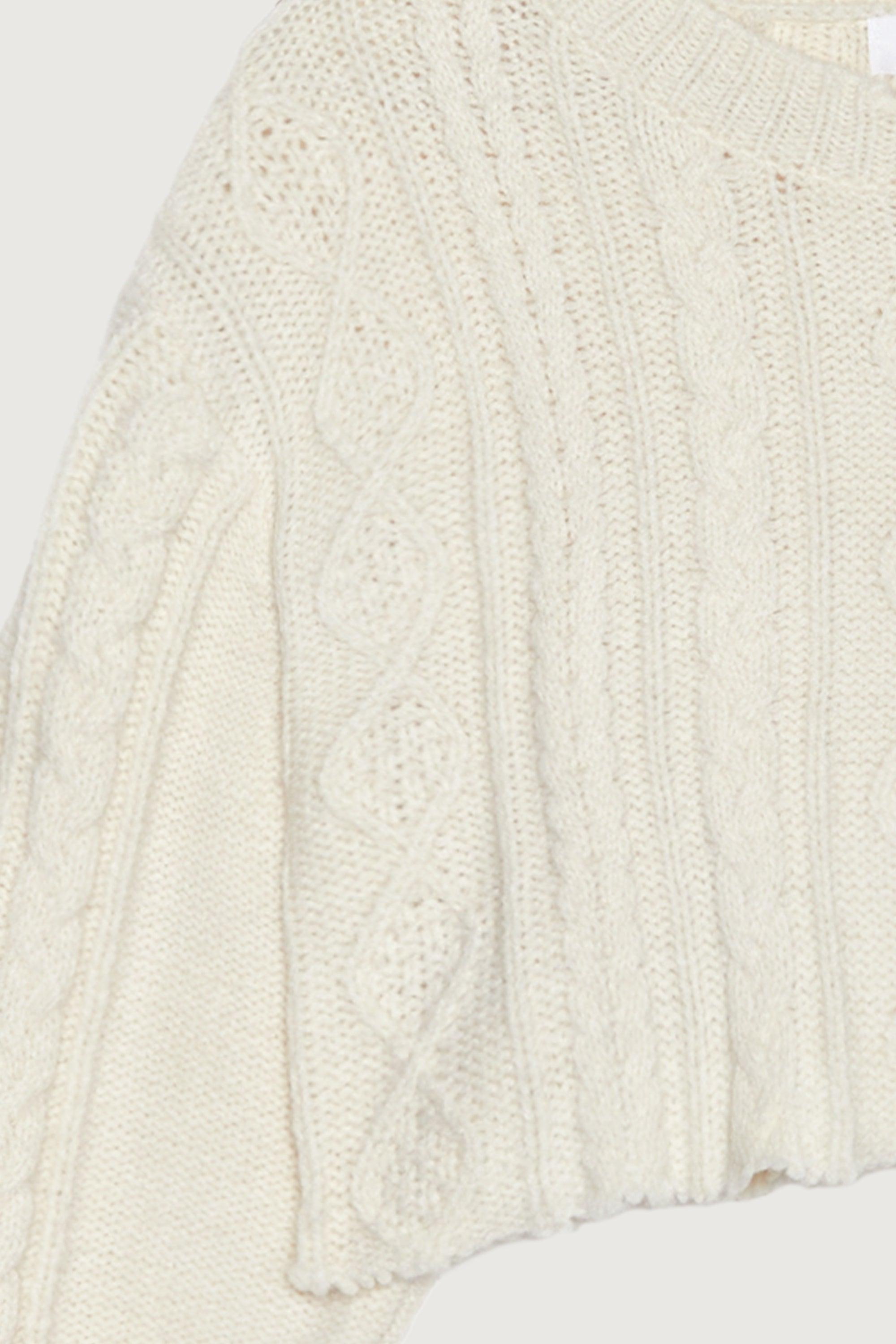 CROPPED CABLE KNIT SWEATER by OAK + FORT