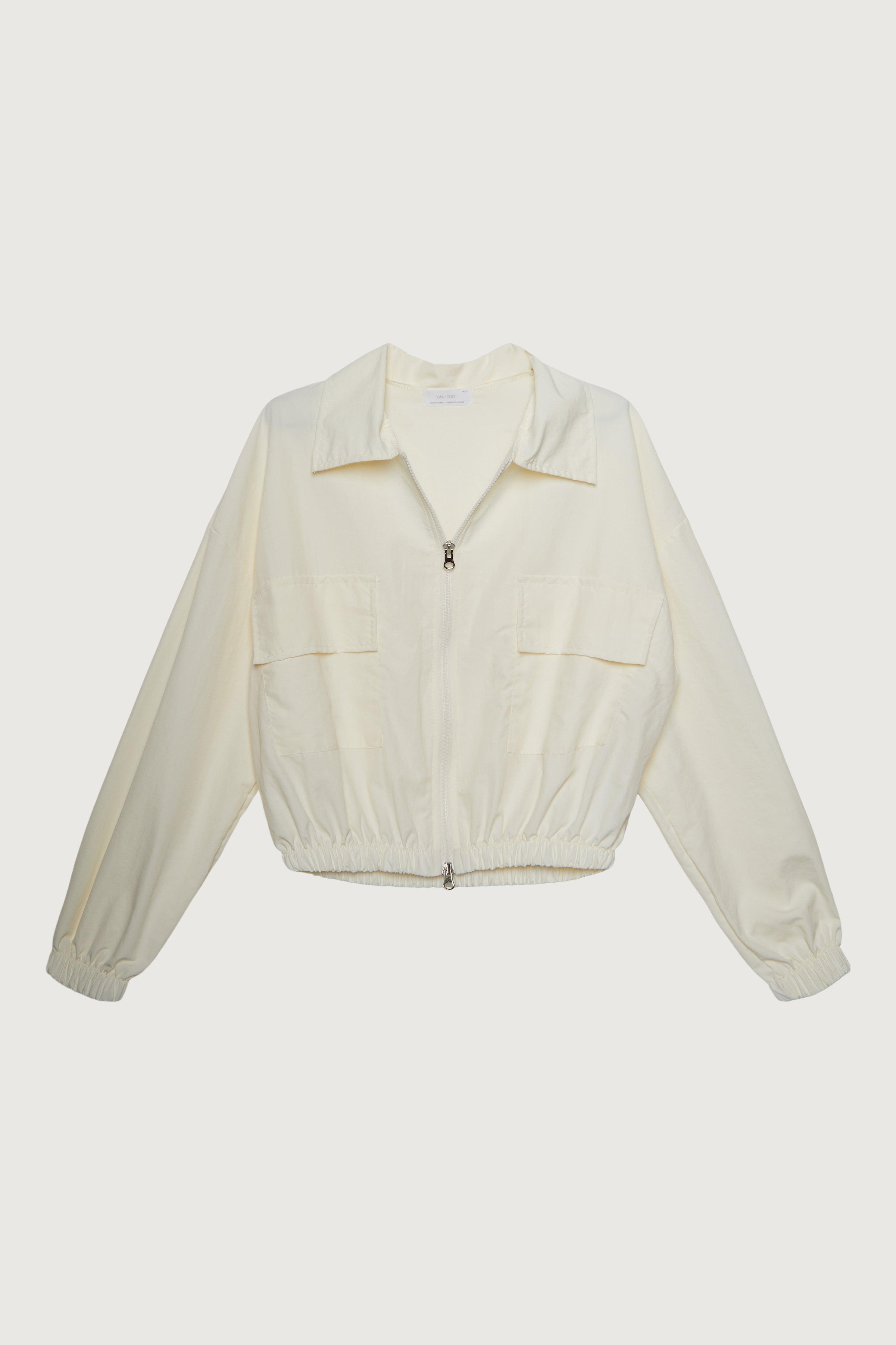 CROPPED COLLARED NYLON JACKET by OAK + FORT