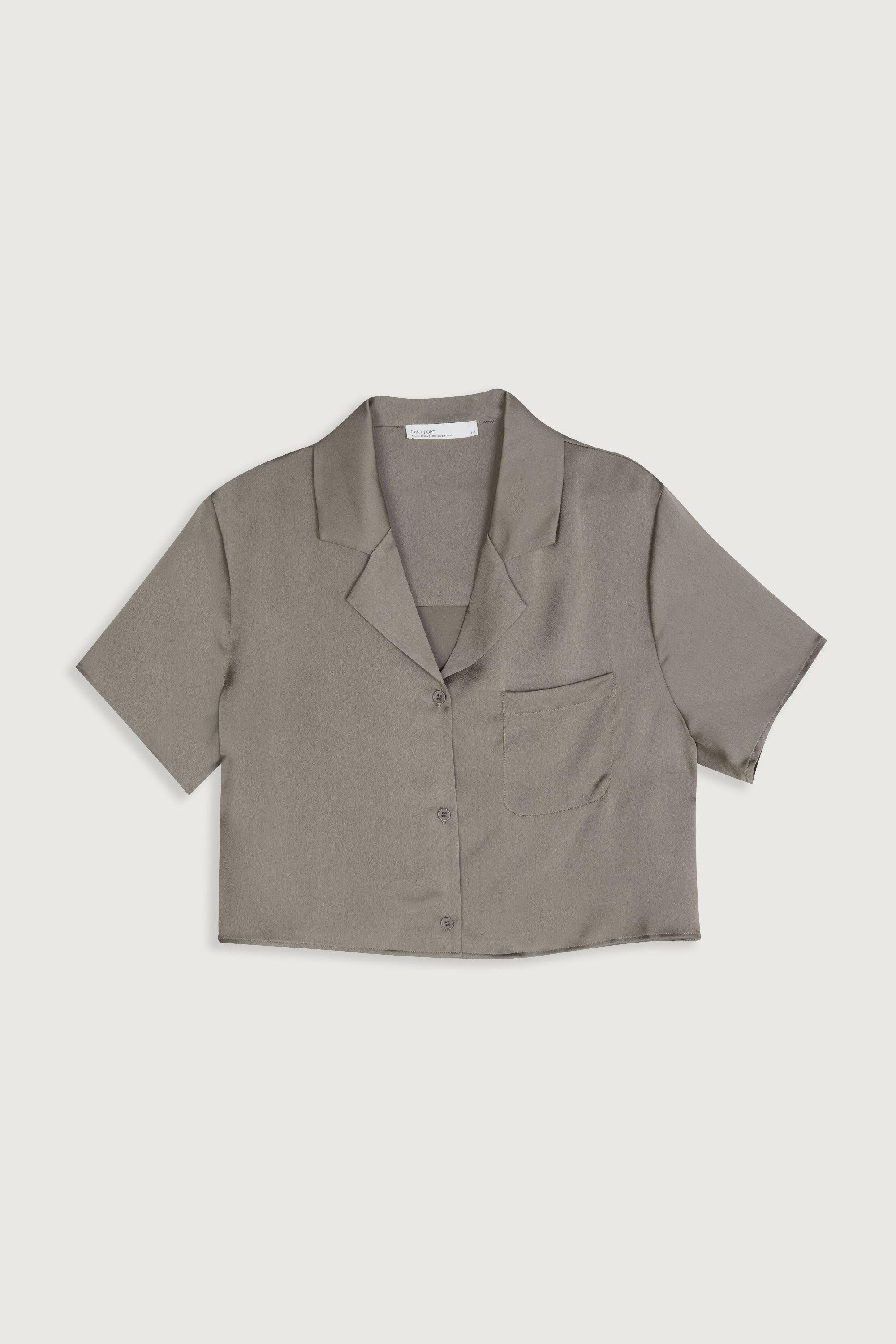CROPPED COLLARED SHIRT by OAK + FORT