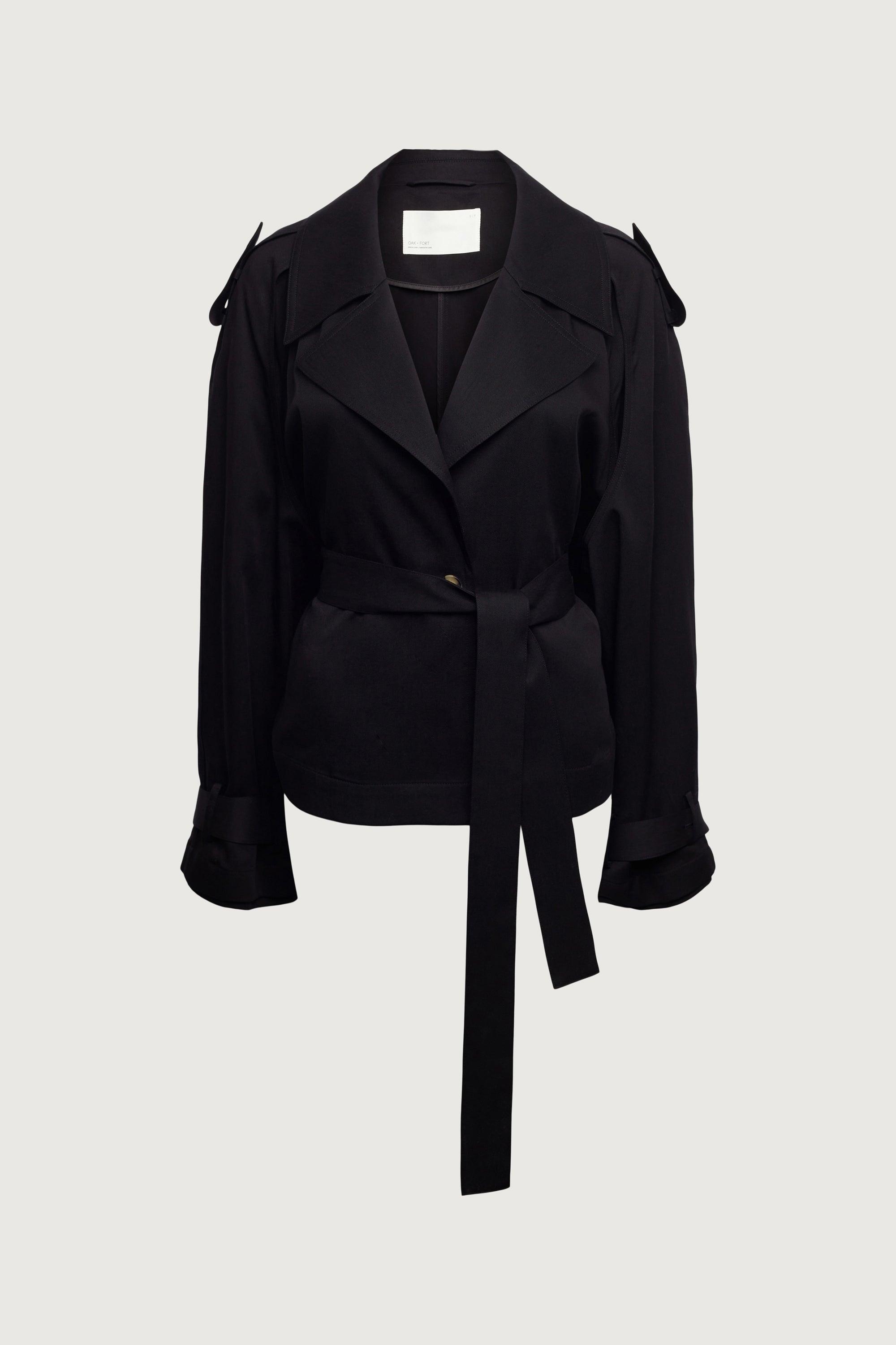 CROPPED FLOWY TRENCH COAT by OAK + FORT