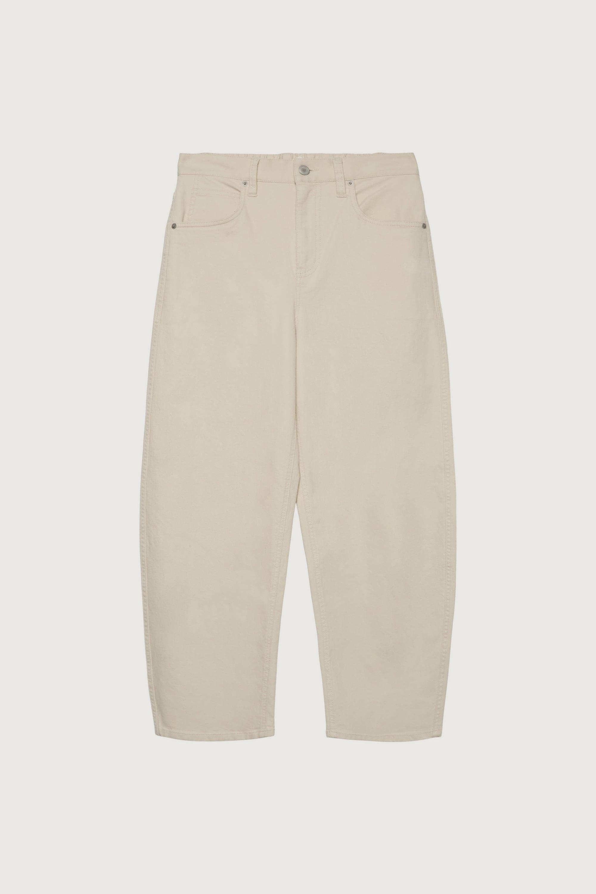 CROPPED LENGTH TWILL BARREL LEG PANT by OAK + FORT