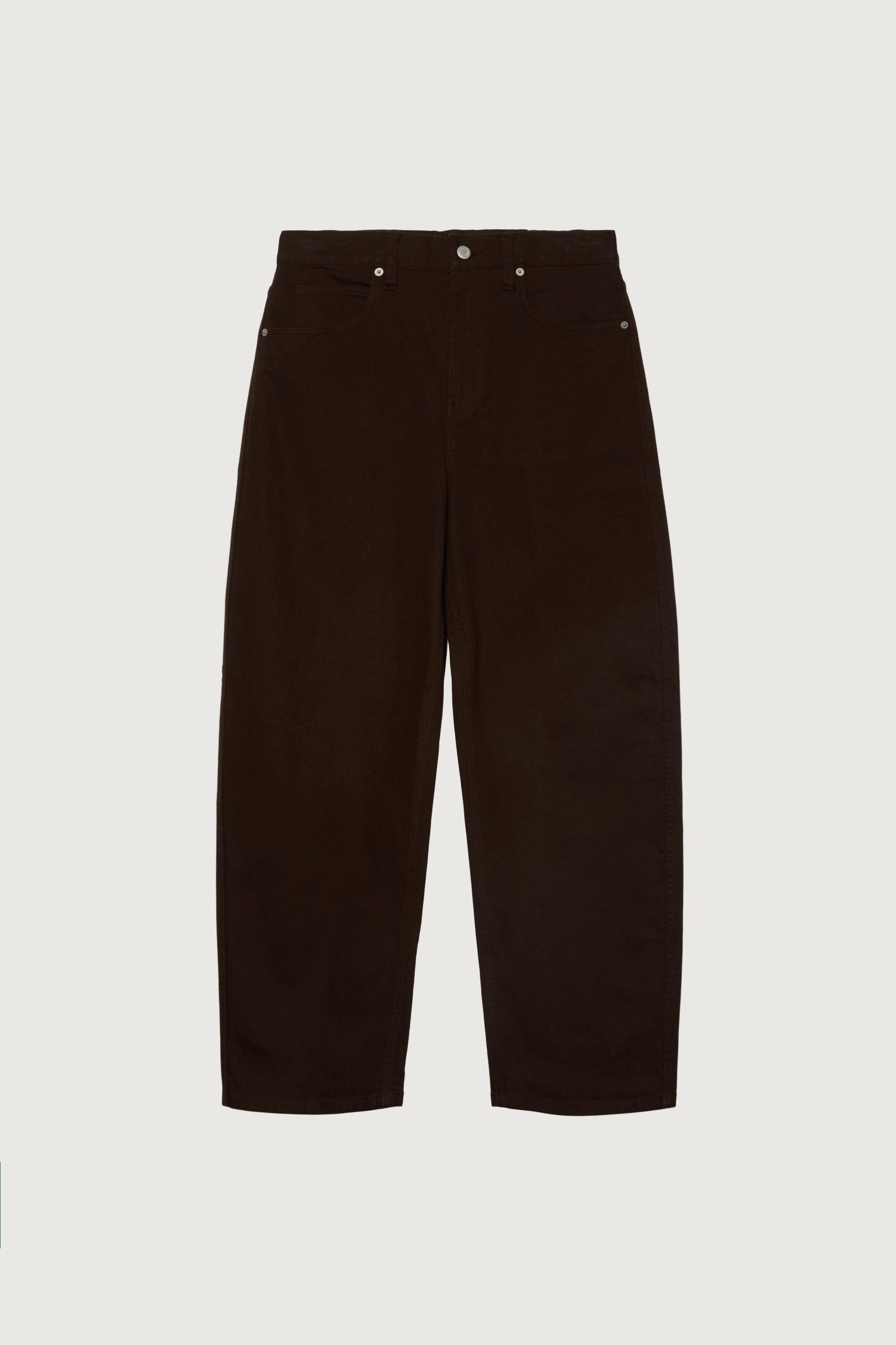 CROPPED LENGTH TWILL BARREL LEG PANT by OAK + FORT