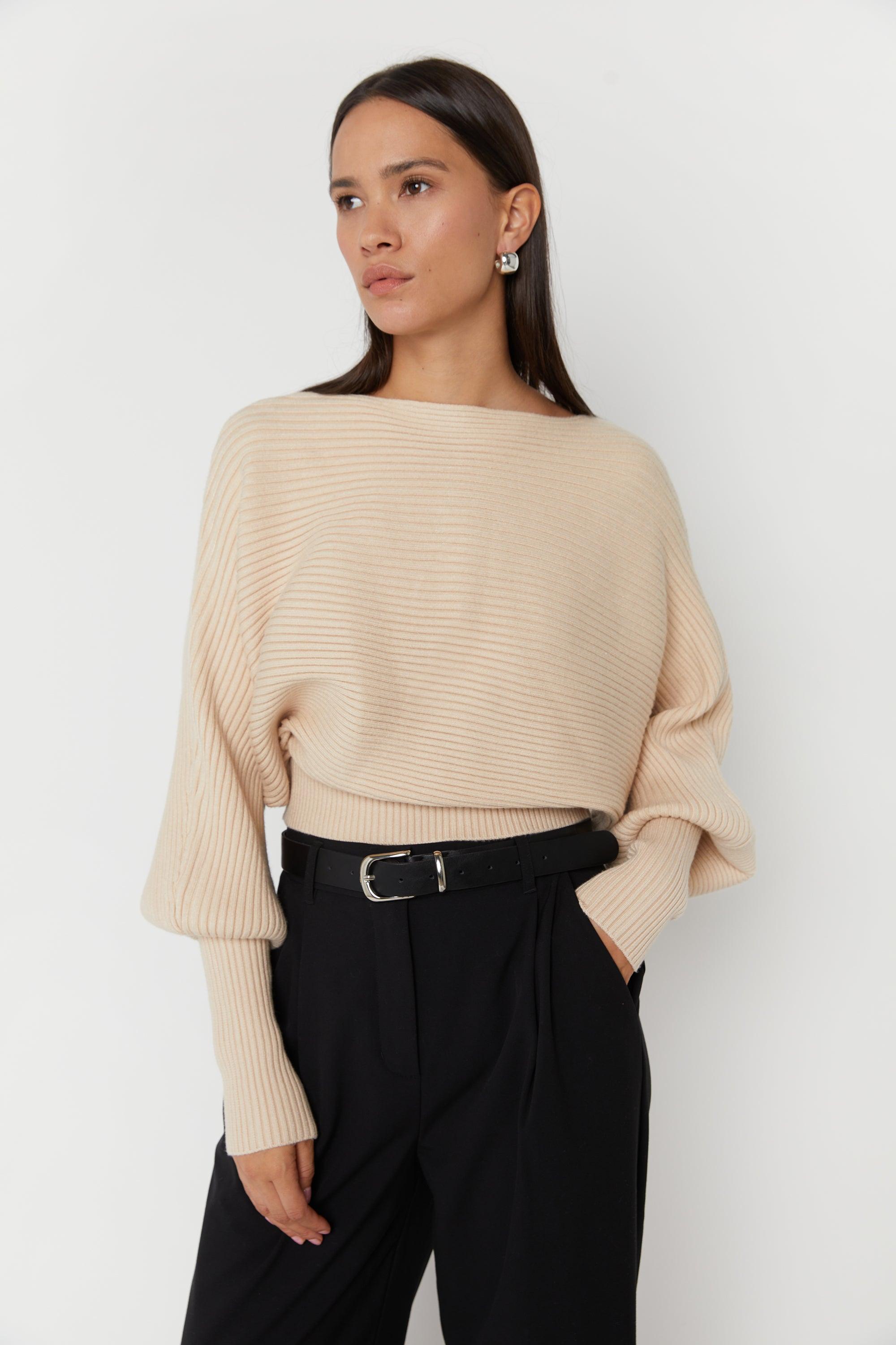 CROPPED RIBBED SWEATER by OAK + FORT