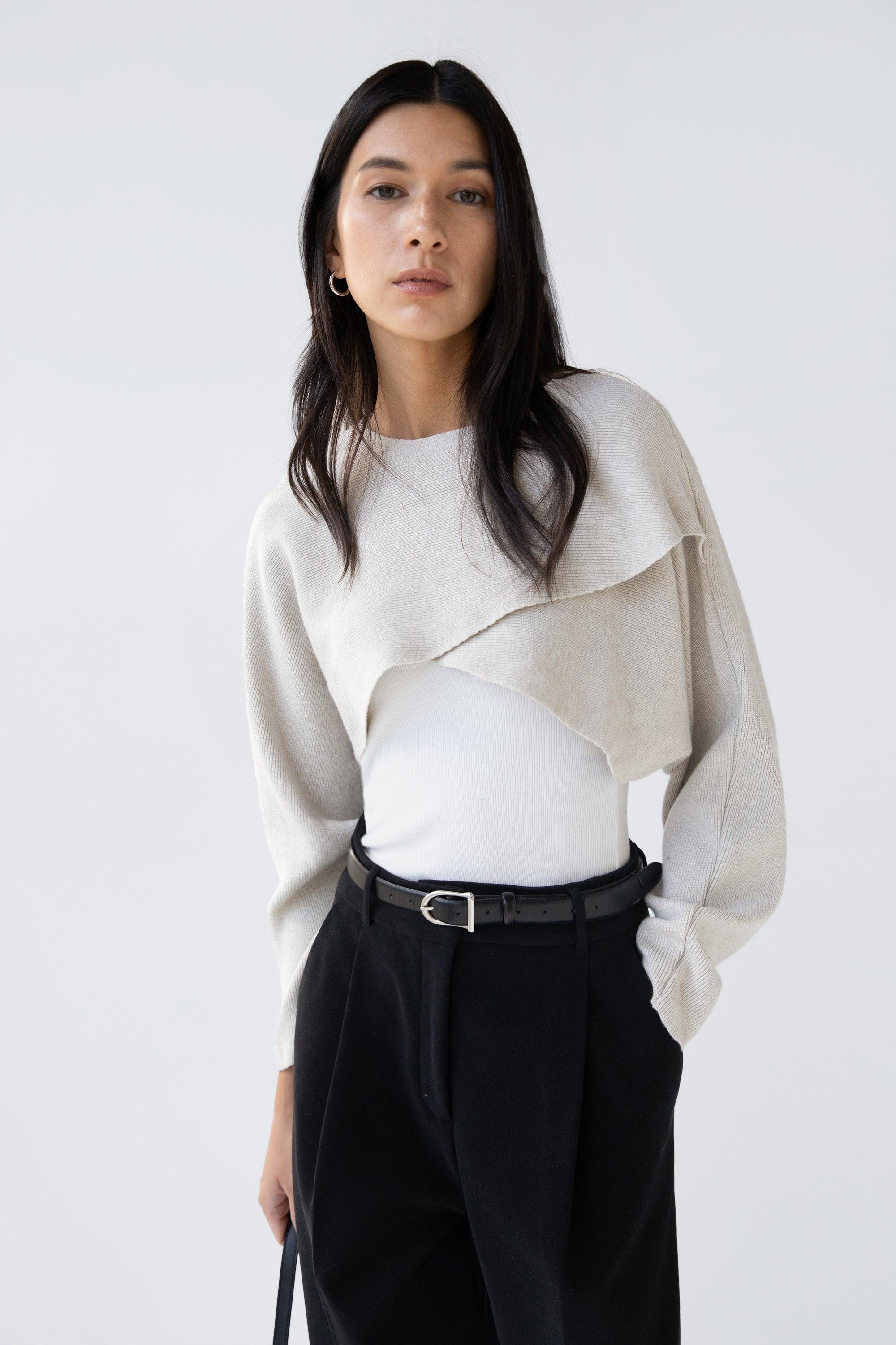 CROPPED SHRUG SWEATER by OAK + FORT
