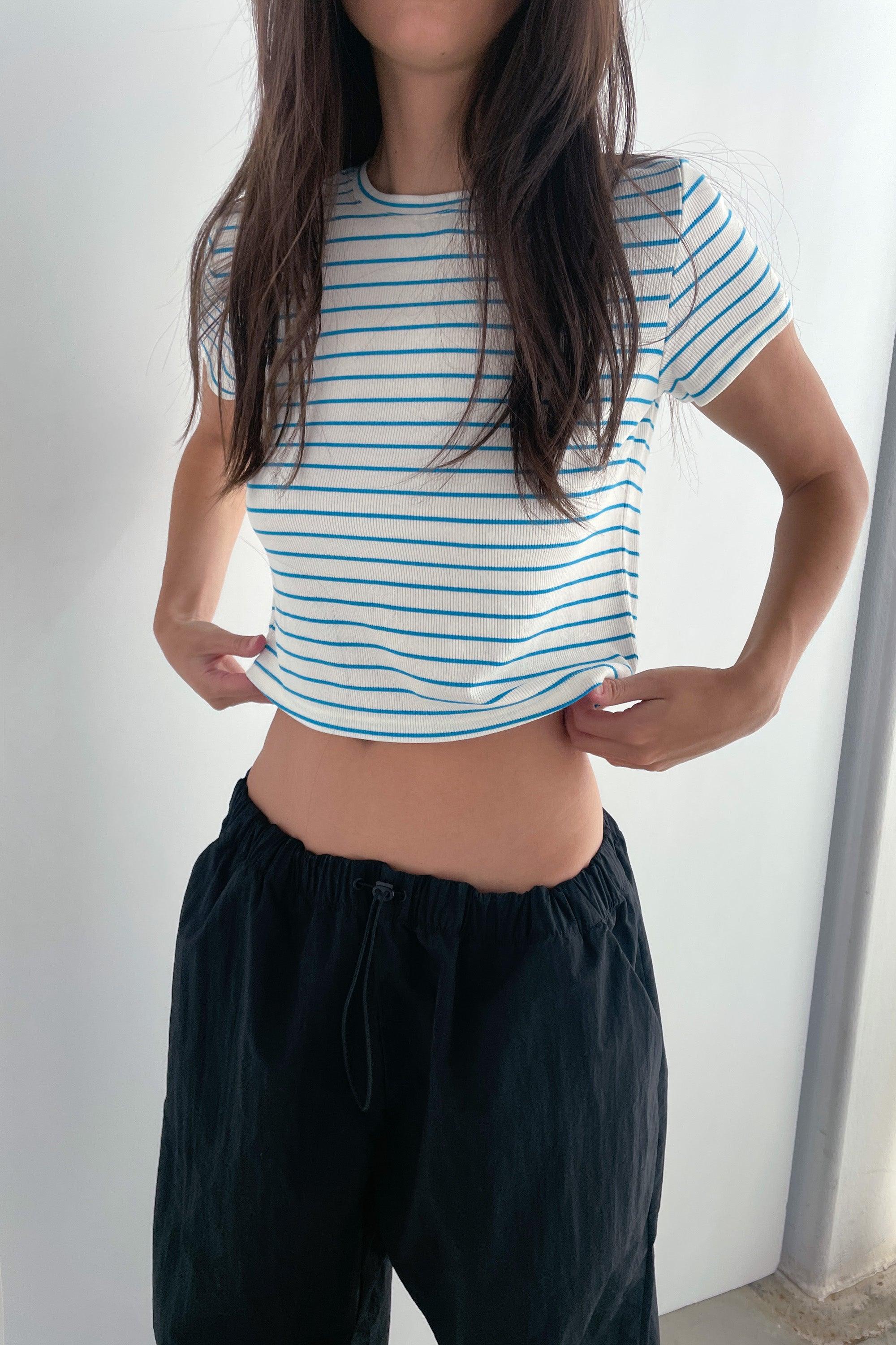 CROPPED STRIPED T-SHIRT by OAK + FORT