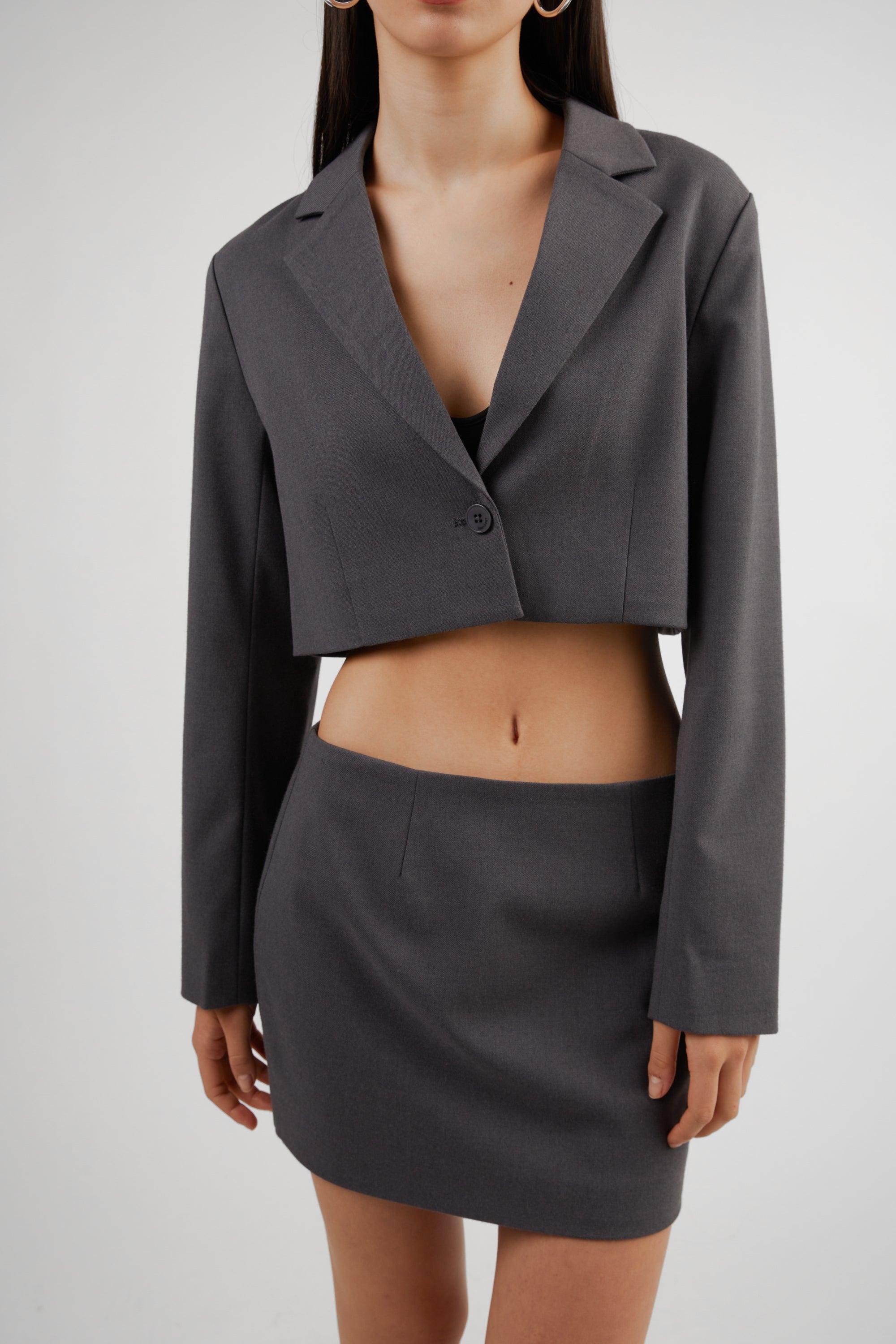 CROPPED SUITING BLOUSE by OAK + FORT