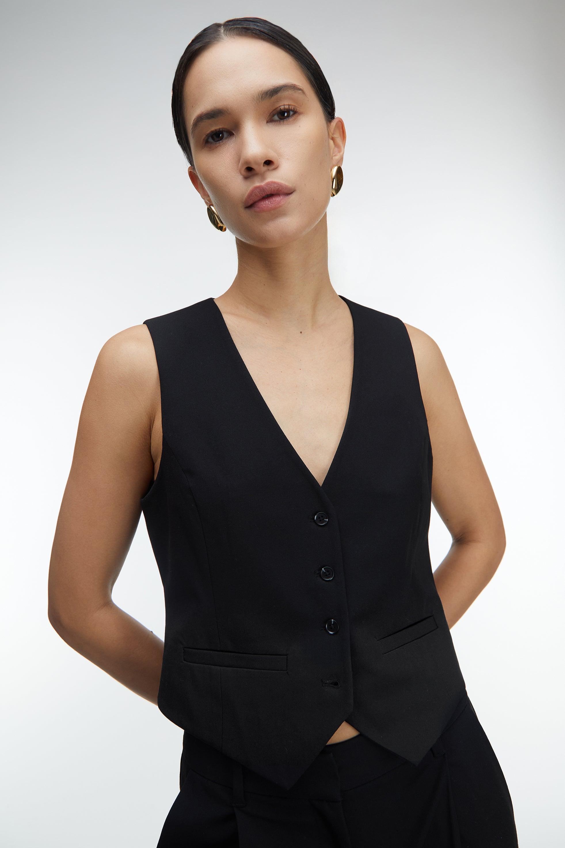 CROPPED SUITING VEST by OAK + FORT