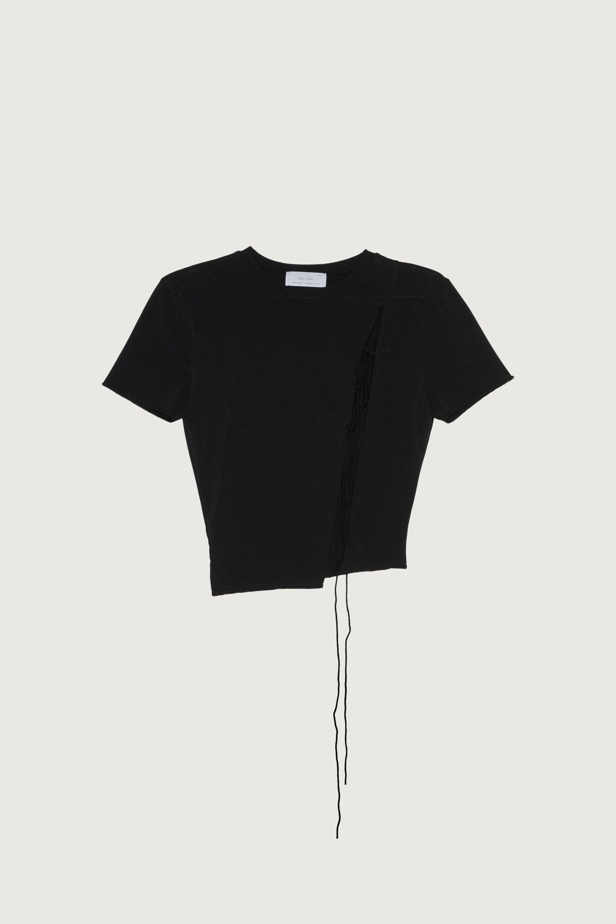 CROPPED TEE WITH DIAGONAL TIE by OAK + FORT