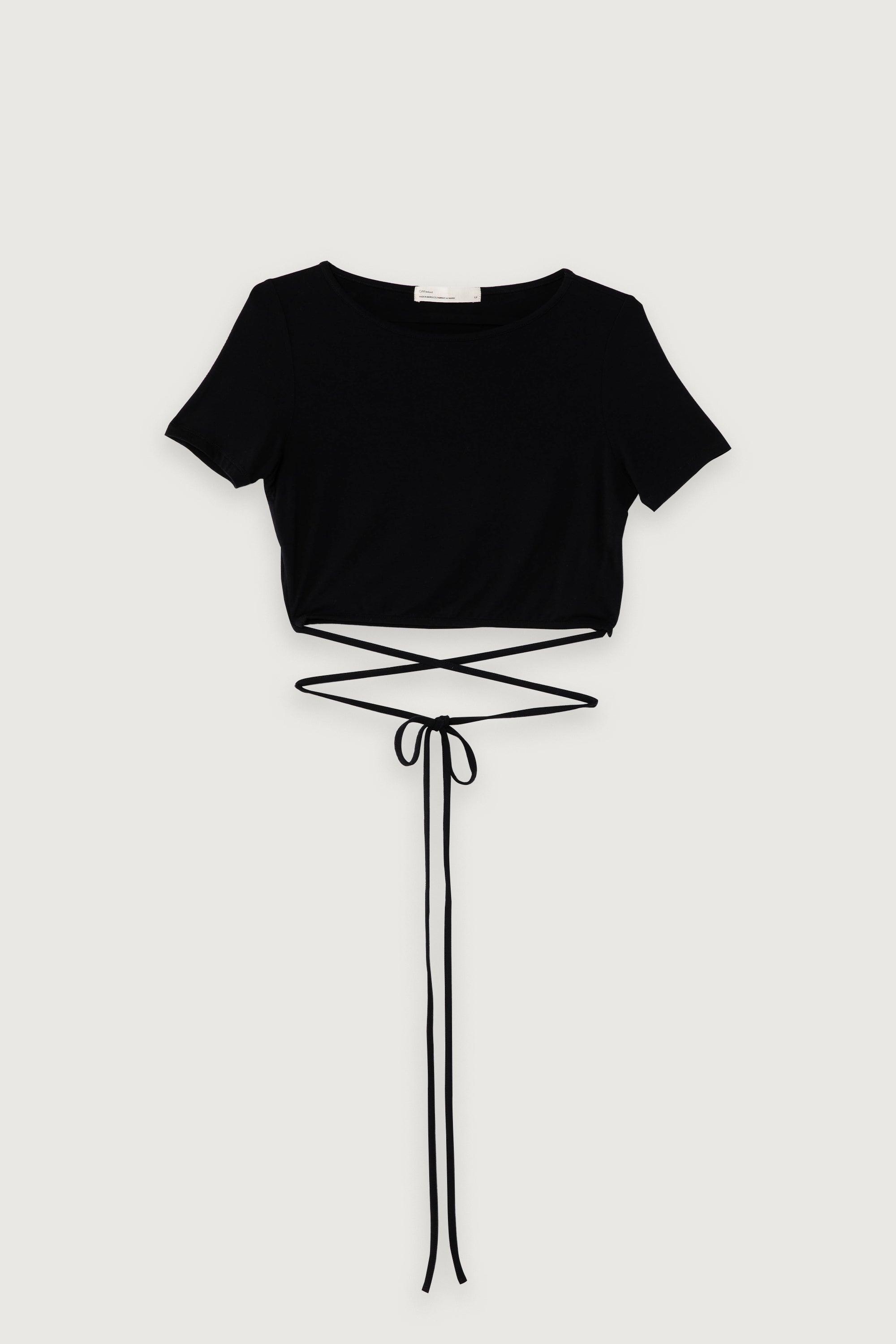 CROPPED TEE WITH WAIST TIES by OAK + FORT