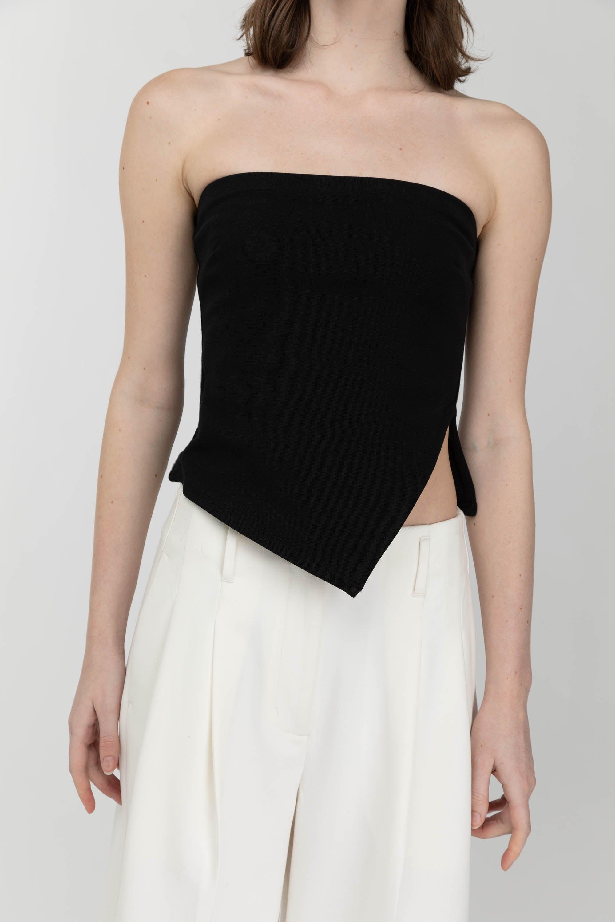 CROPPED TUBE TOP WITH SIDE SLIT by OAK + FORT