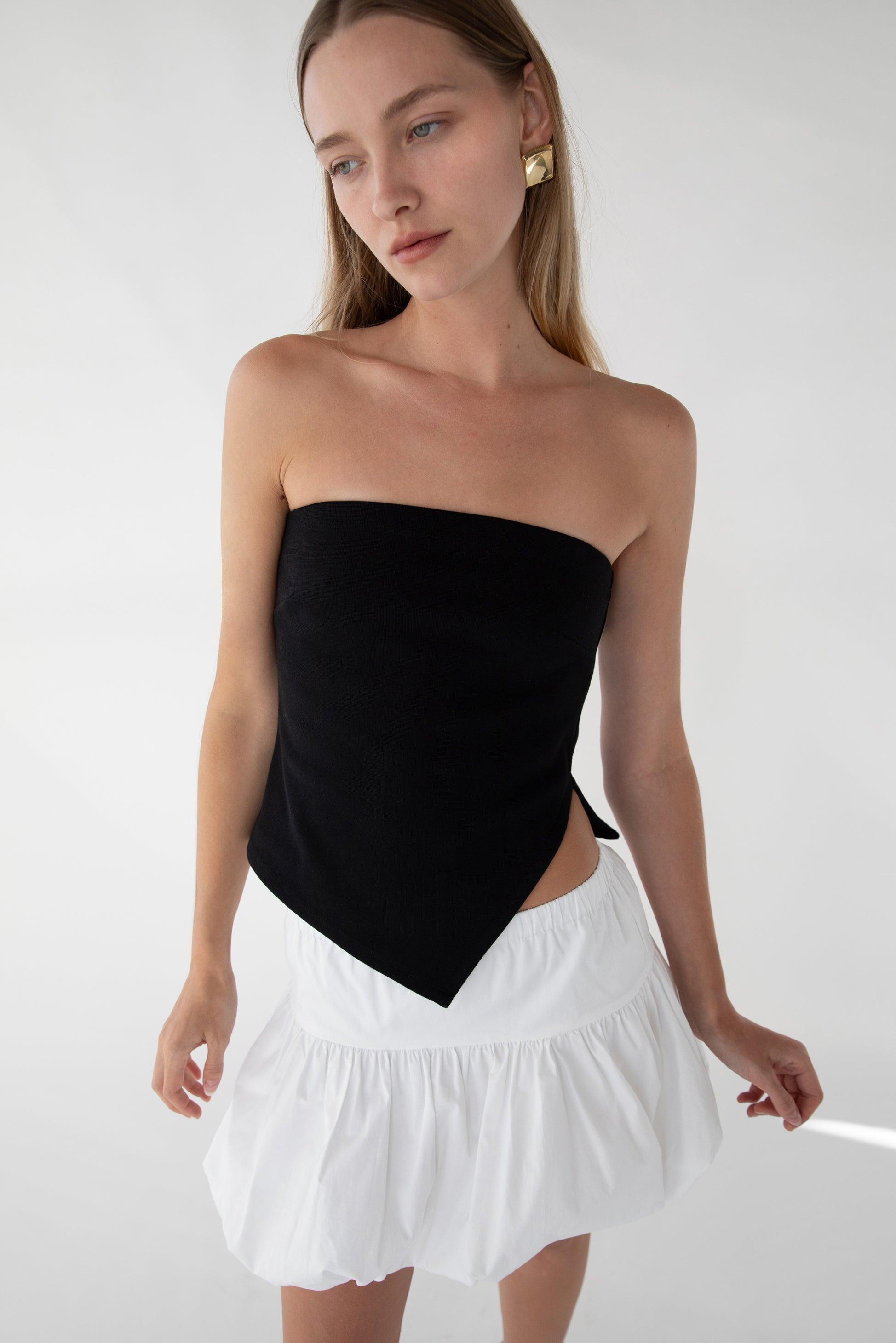 CROPPED TUBE TOP WITH SIDE SLIT by OAK + FORT