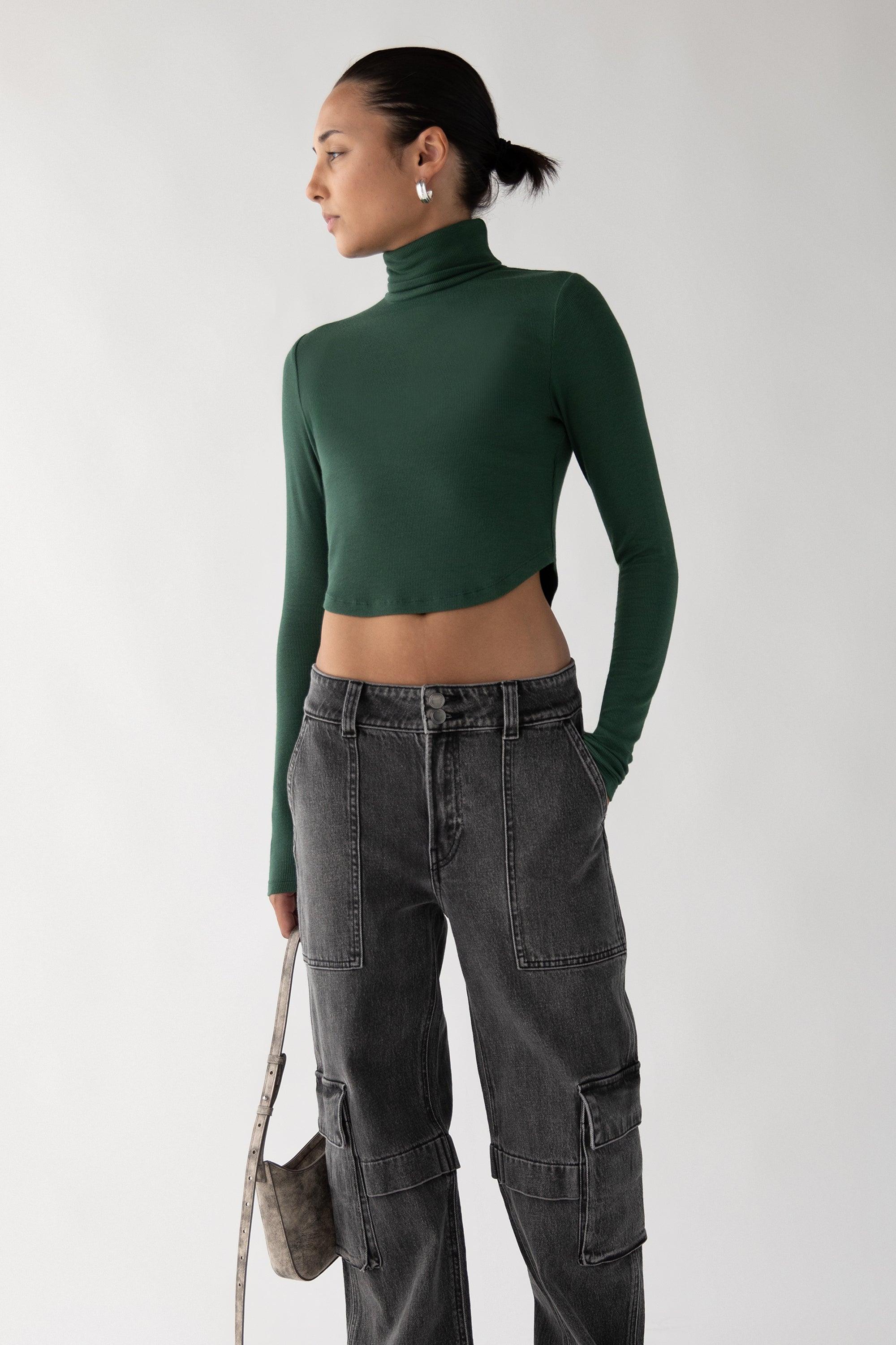 CROPPED TURTLENECK TOP by OAK + FORT