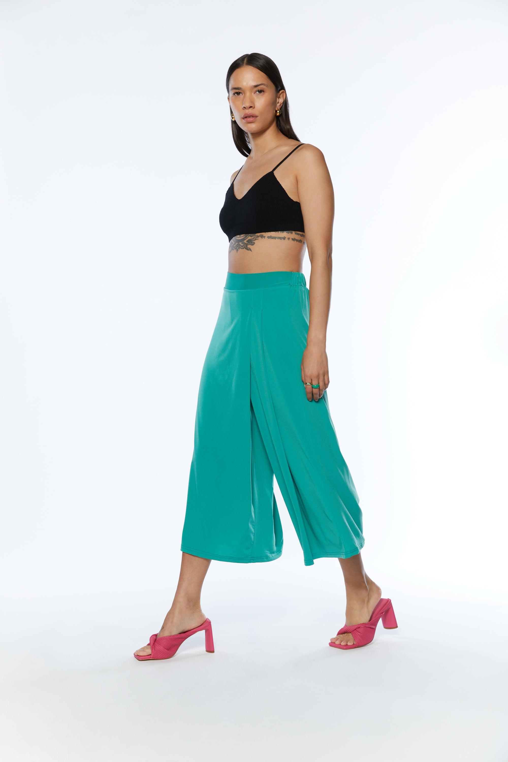 CROPPED WIDE LEG FLOWY PANT by OAK + FORT