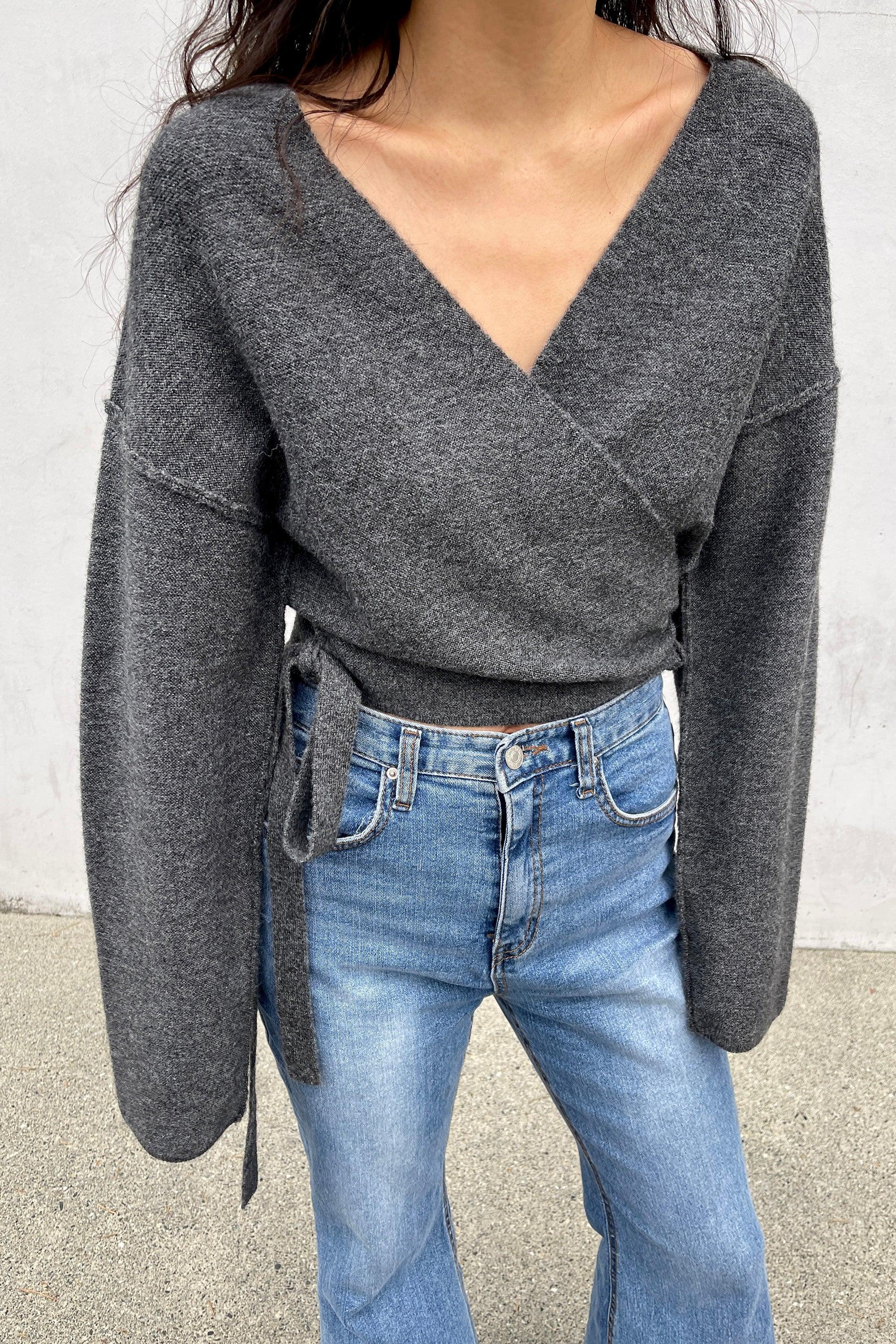 CROPPED WRAP CARDIGAN by OAK + FORT