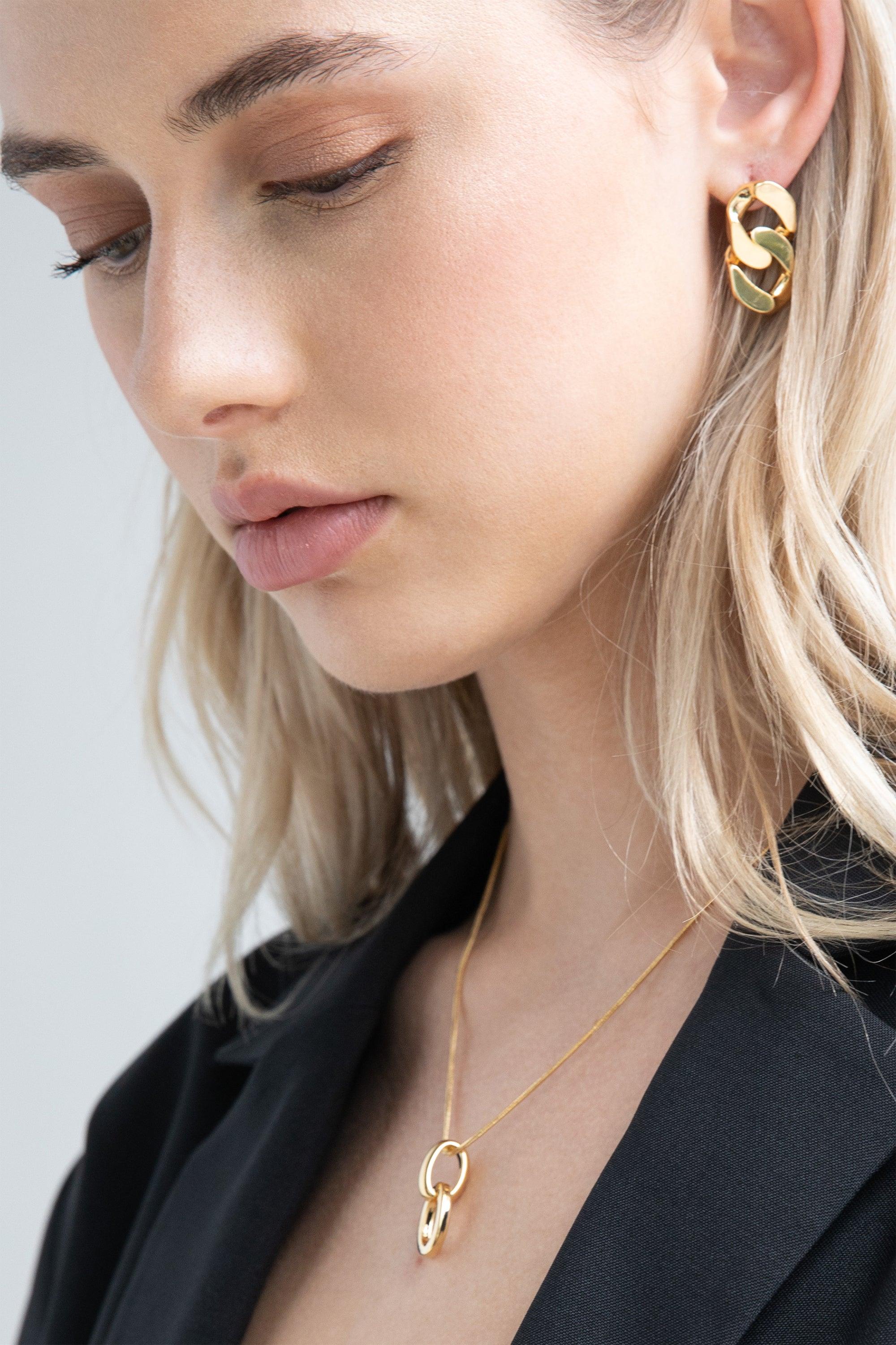 CUBAN LINK DROP EARRING by OAK + FORT
