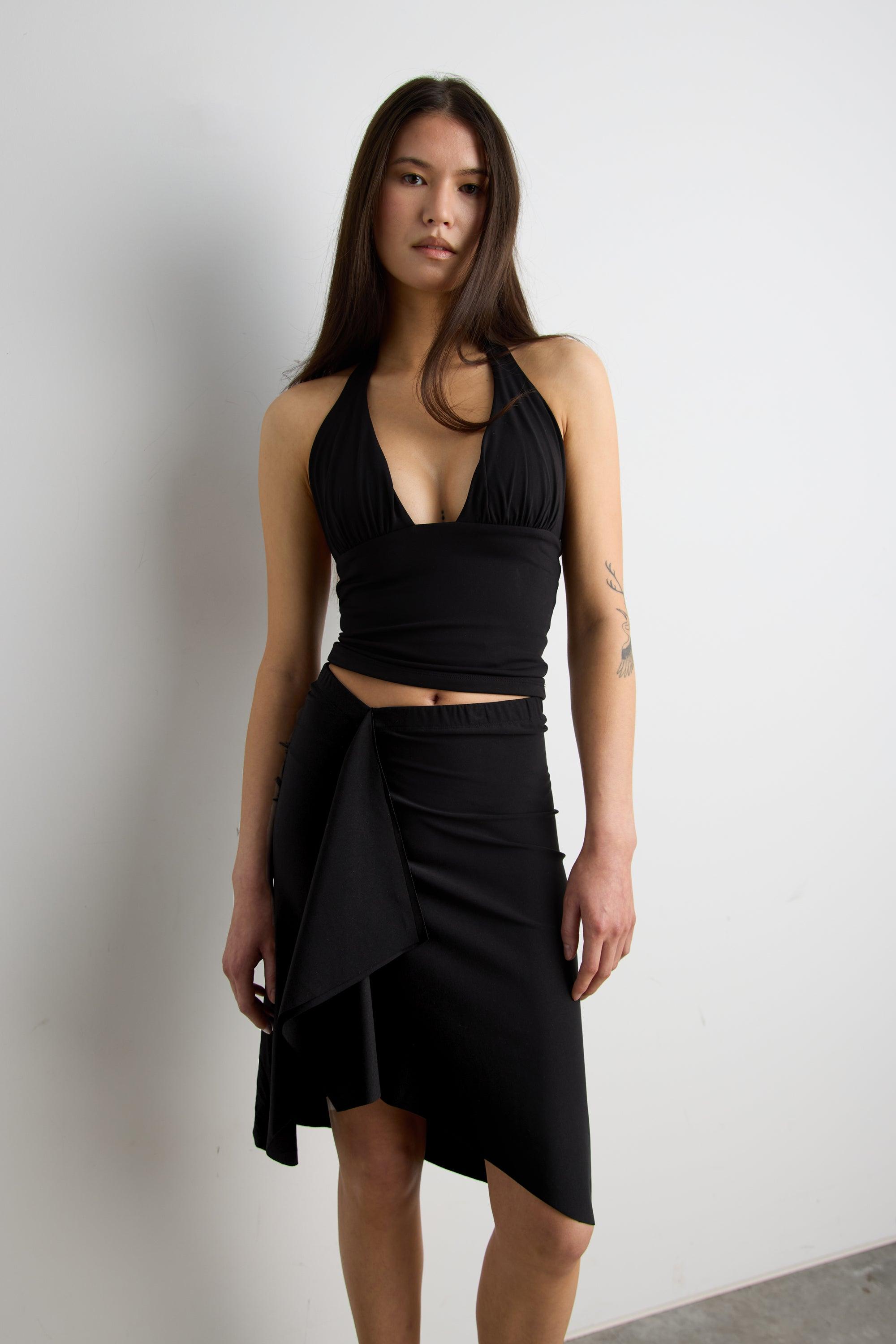 DEEP NECKLINE HALTER NECK TOP by OAK + FORT