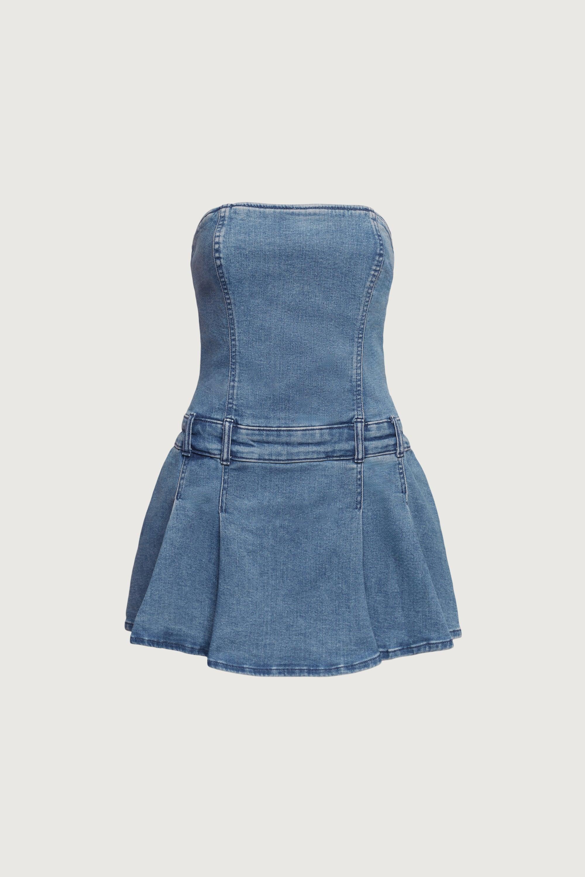 DENIM TUBE MINI DRESS by OAK + FORT