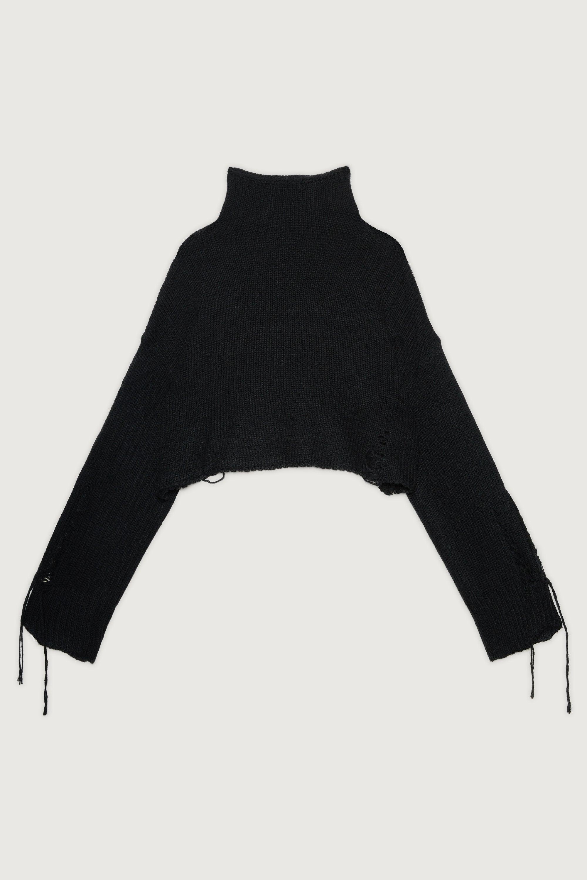 DISTRESSED TURTLENECK SWEATER by OAK + FORT