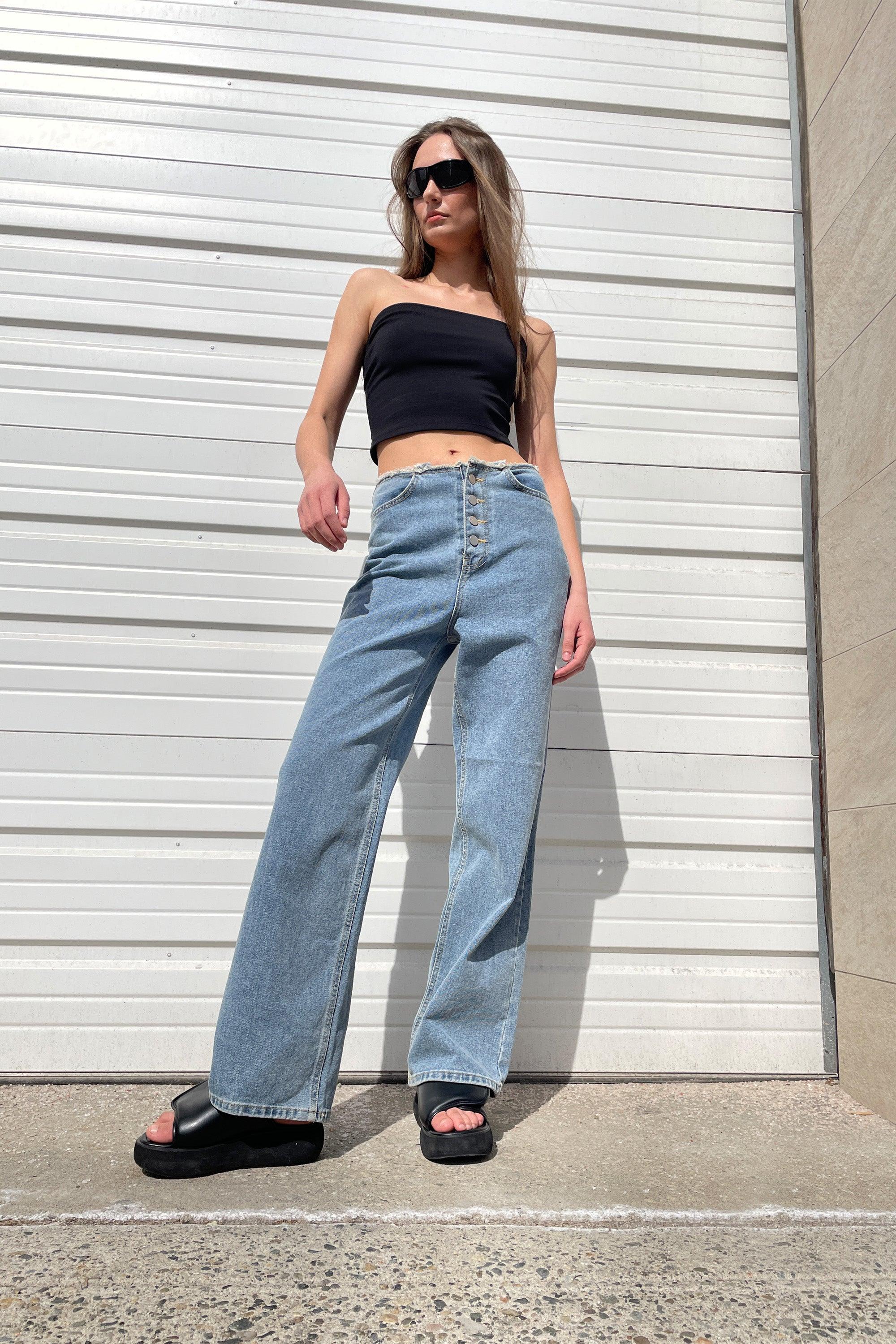 DISTRESSED WAIST JEAN by OAK + FORT