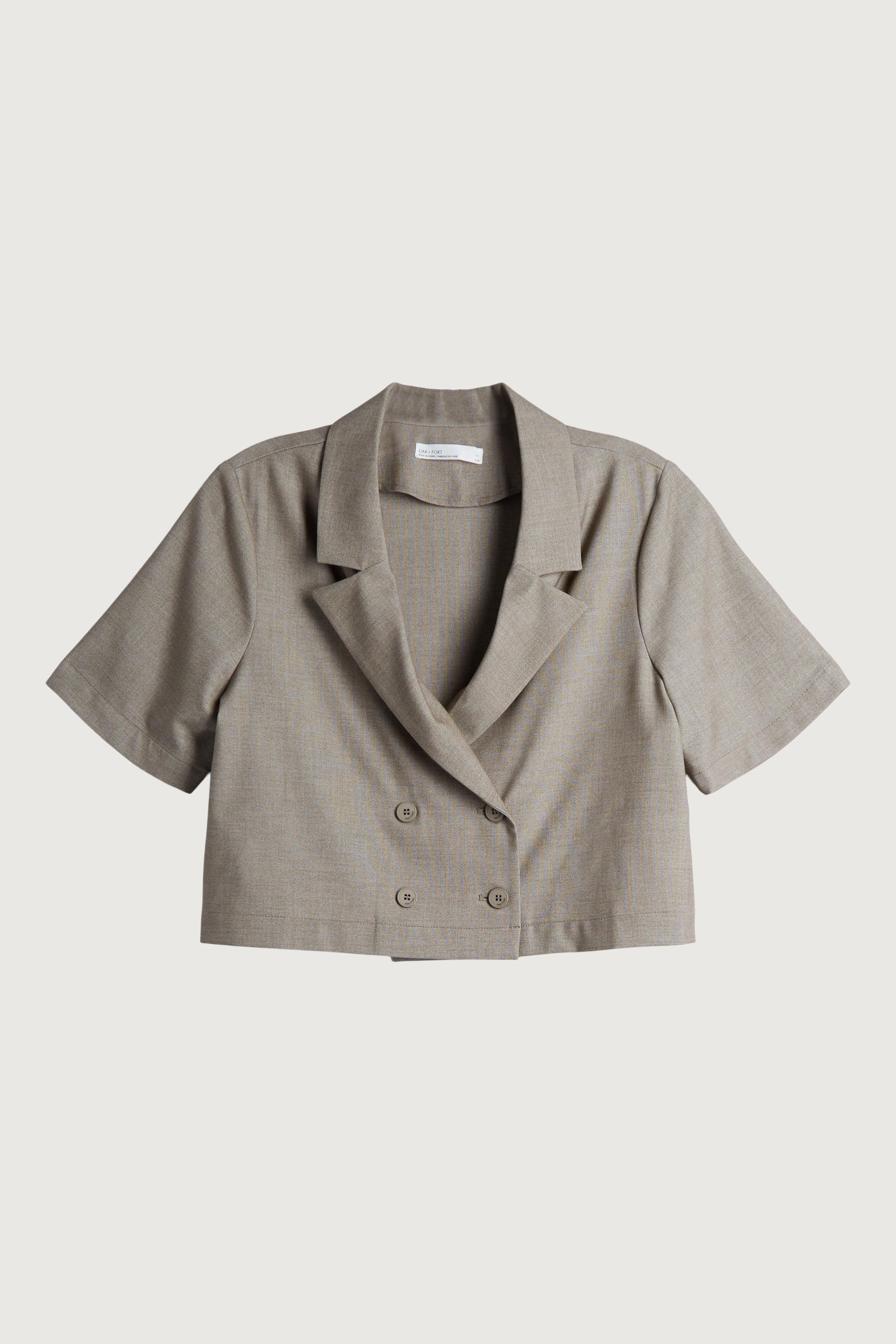 DOUBLE-BREASTED CROPPED BLOUSE by OAK + FORT