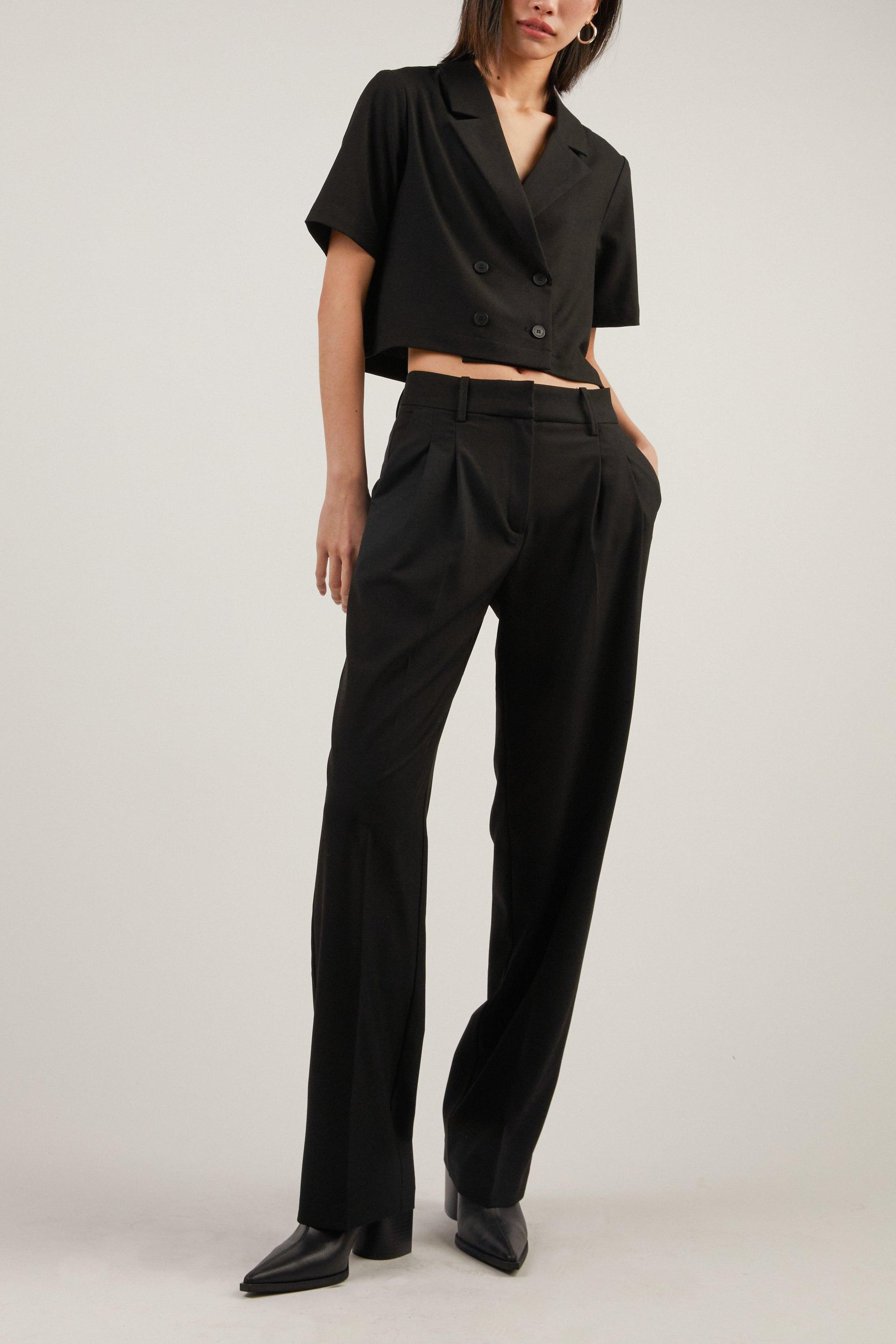 DOUBLE-BREASTED CROPPED BLOUSE by OAK + FORT