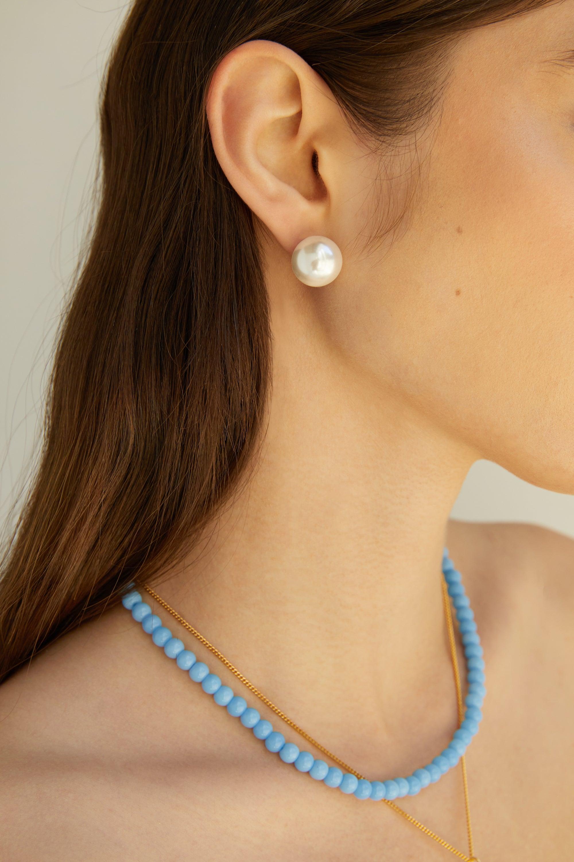 DOUBLE CIRCLE STUD EARRING by OAK + FORT