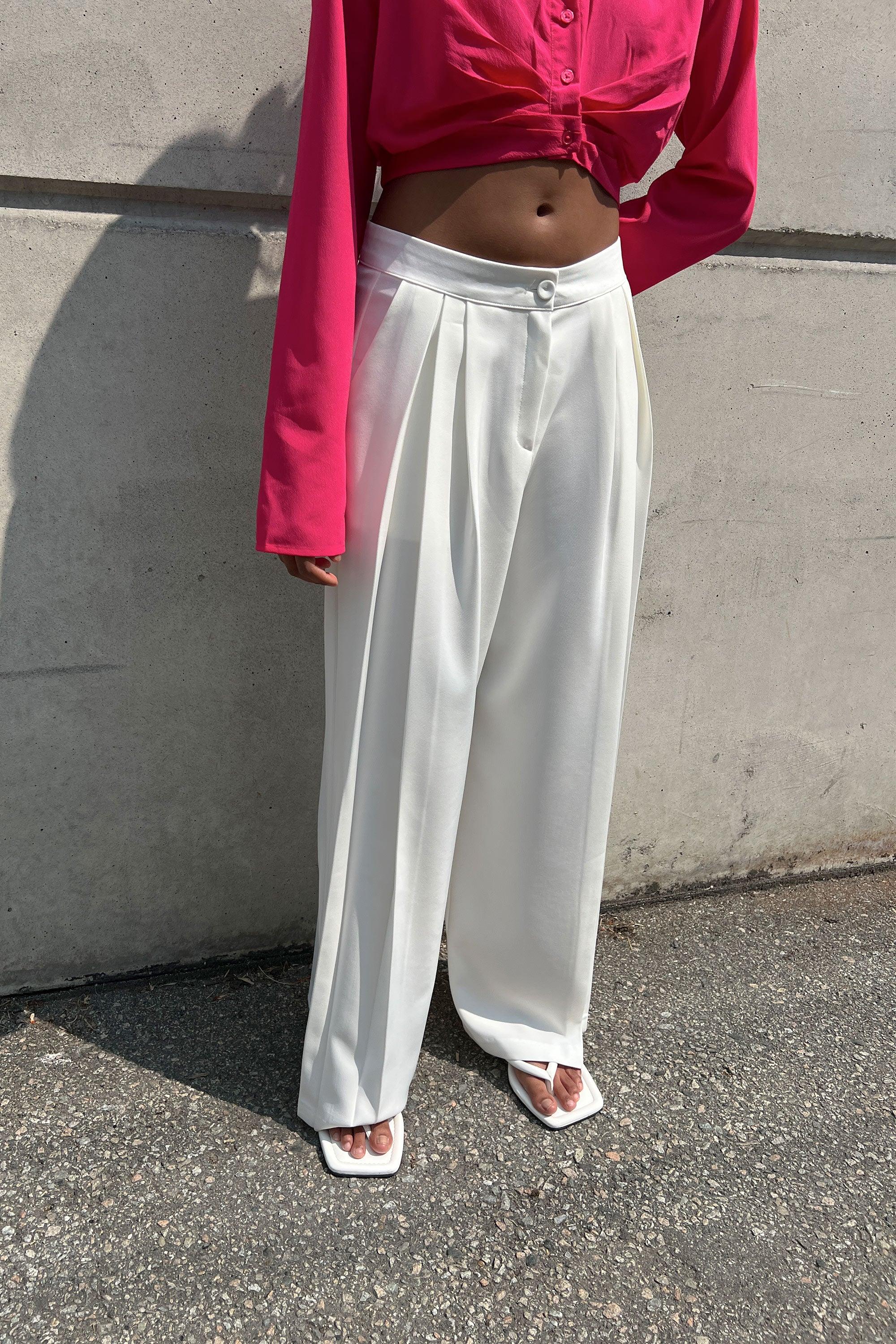 DOUBLE PLEATED WIDE LEG PANT by OAK + FORT