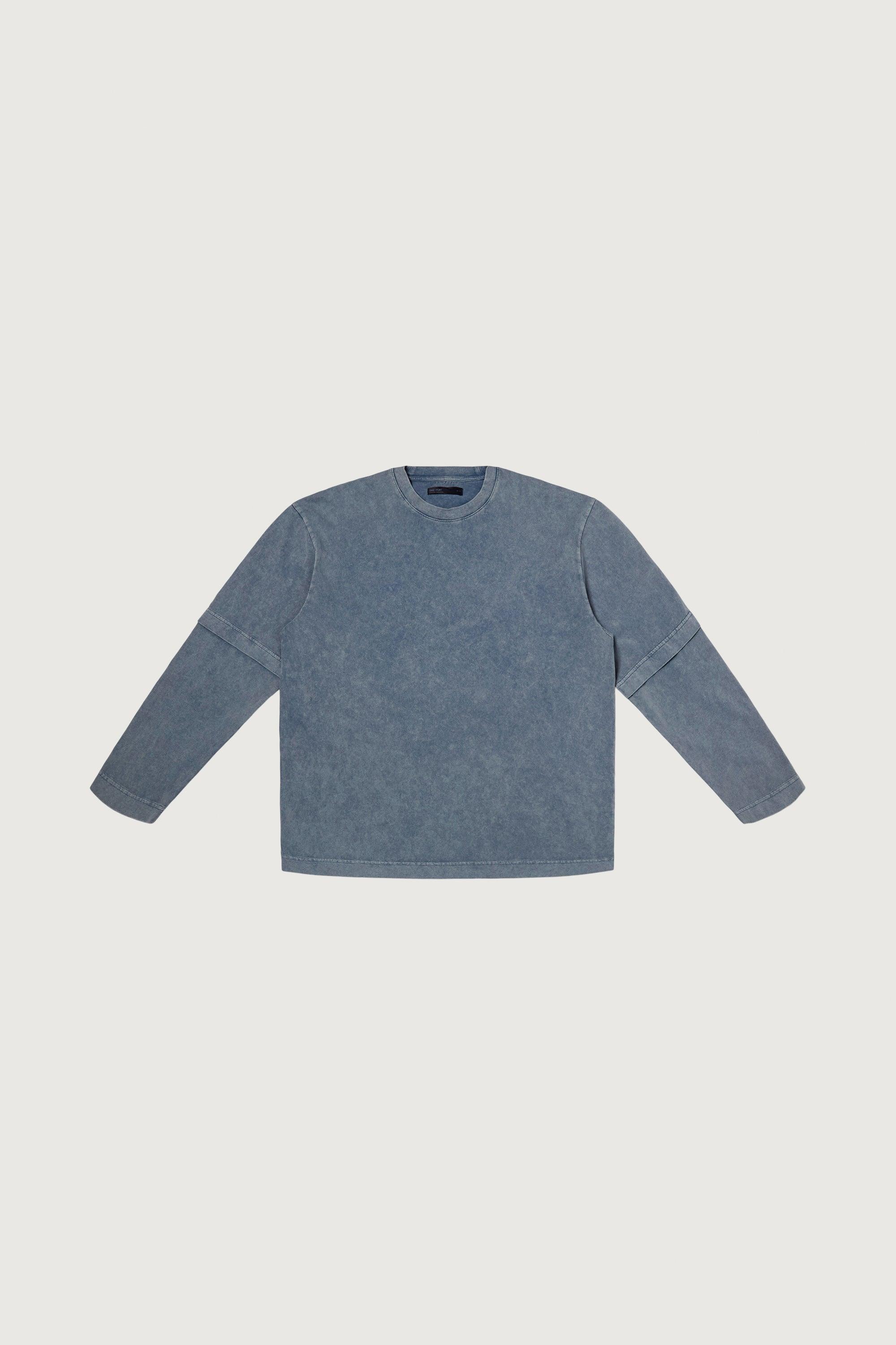 DOUBLE SLEEVE ACID WASH TEE by OAK + FORT