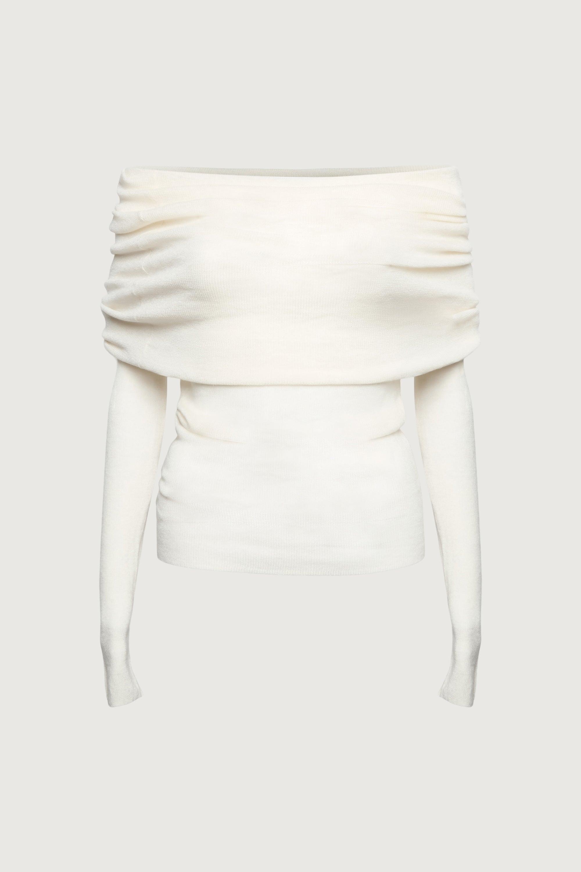 DRAPED OFF SHOULDER SWEATER by OAK + FORT