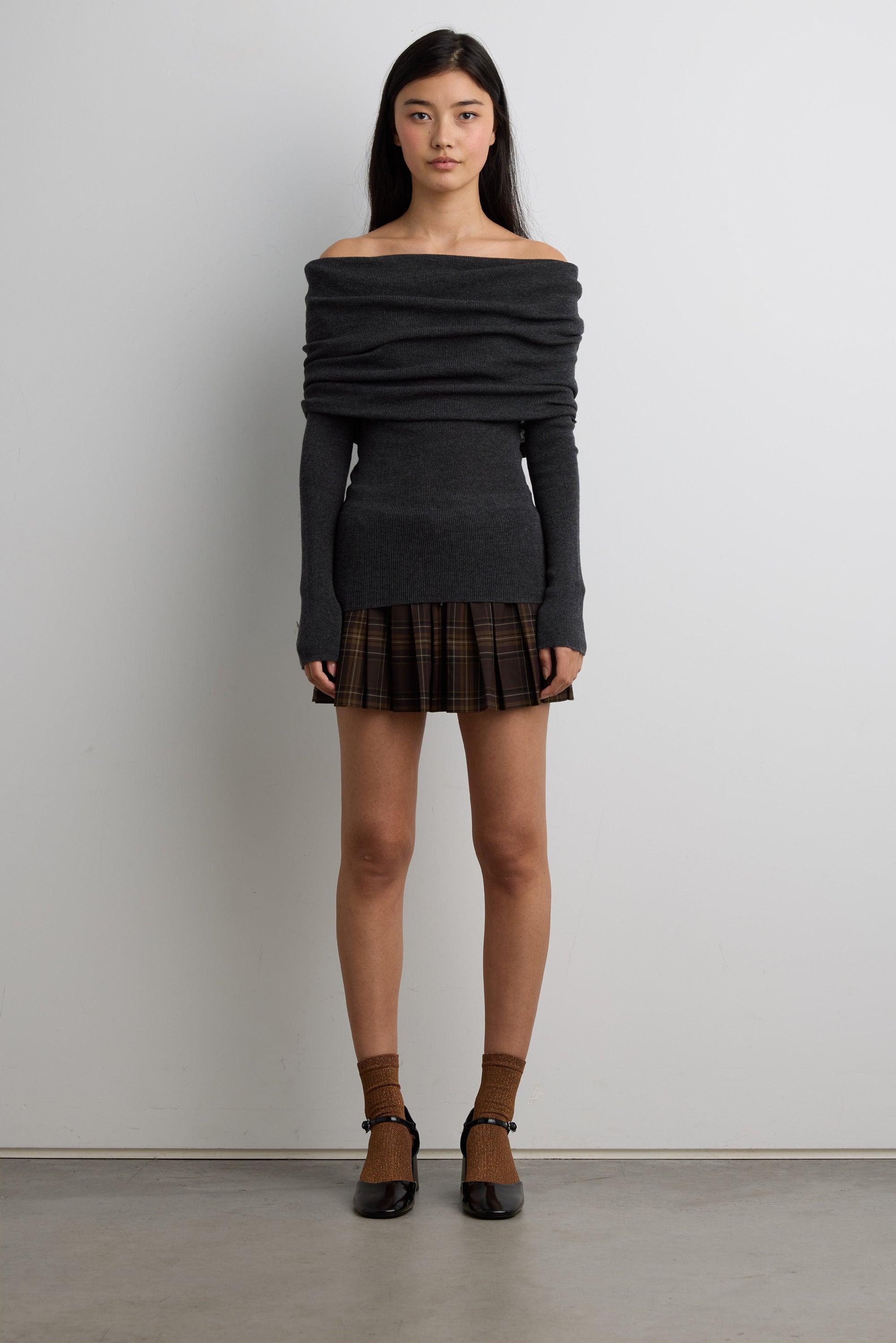 DRAPED OFF SHOULDER SWEATER by OAK + FORT