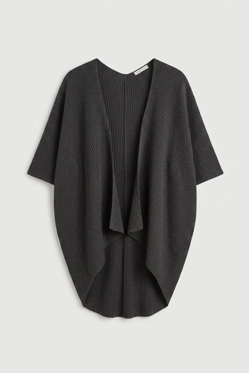 DRAPED OPEN FRONT RIBBED CARDIGAN by OAK + FORT