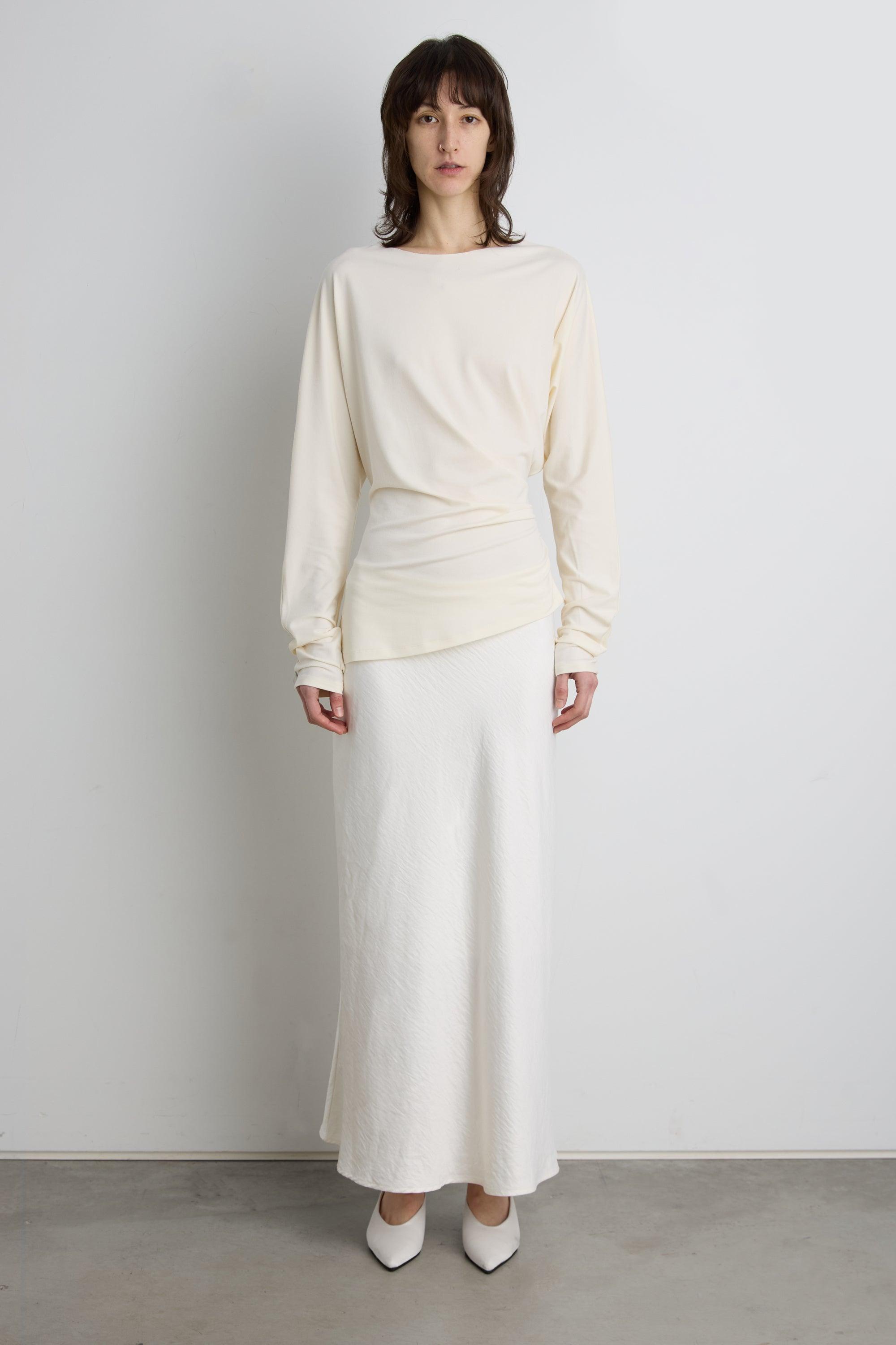 DRAPED SLOUCHY PULLOVER SHIRT by OAK + FORT