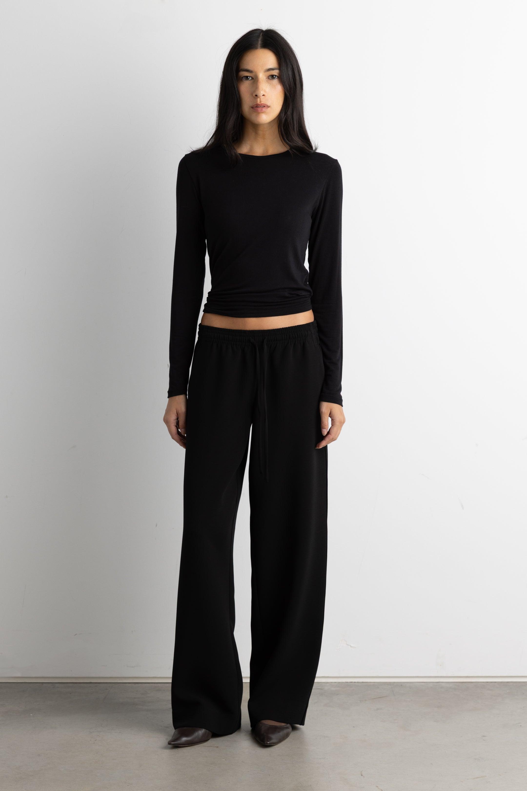 DRAWSTRING WAIST FLOWY PANT by OAK + FORT