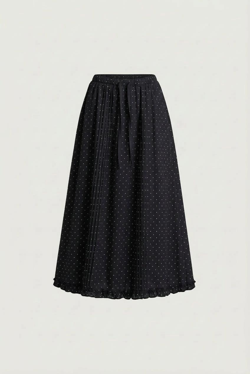 DRAWSTRING WAIST MAXI SKIRT by OAK + FORT
