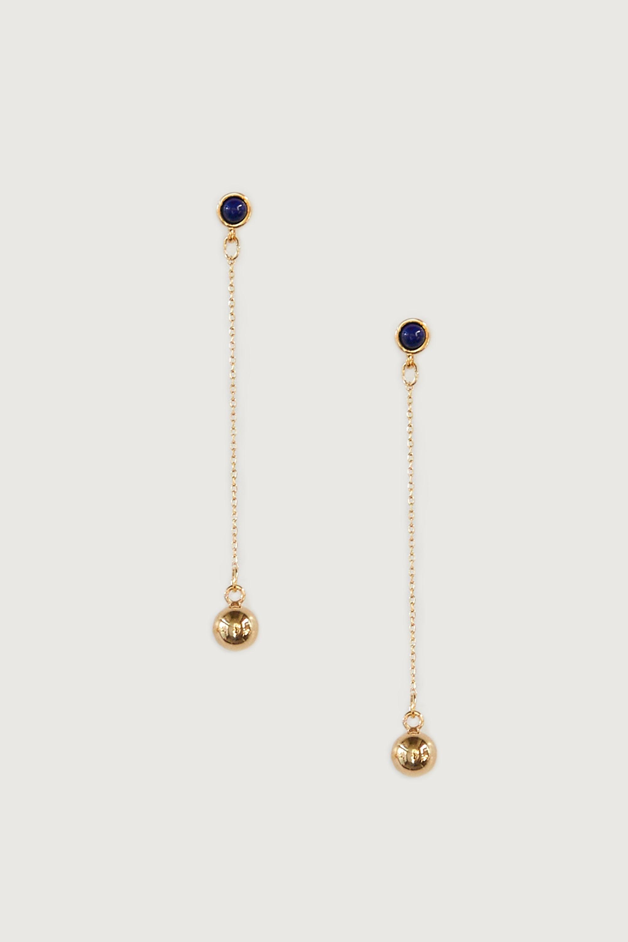 DROP CHAIN SPHERE EARRING by OAK + FORT