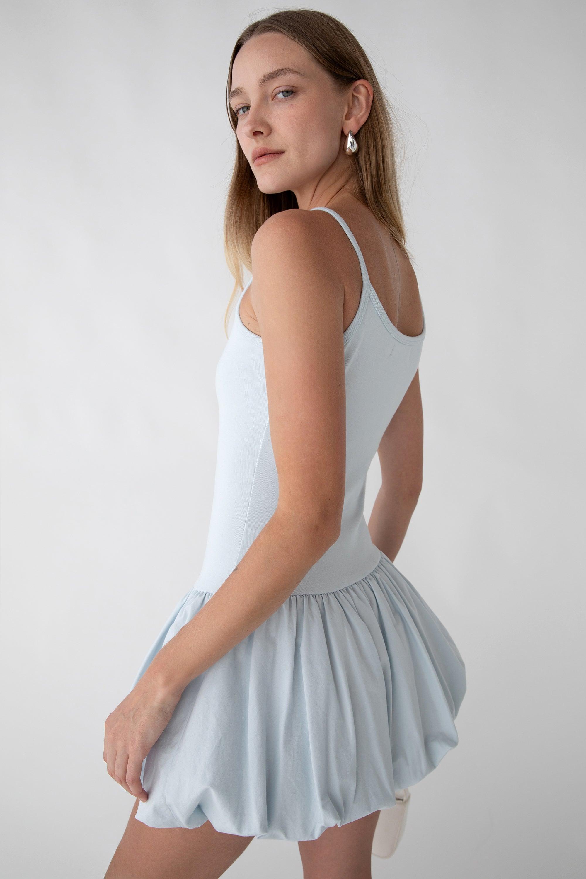 DROP WAIST BUBBLE HEM MINI DRESS by OAK + FORT