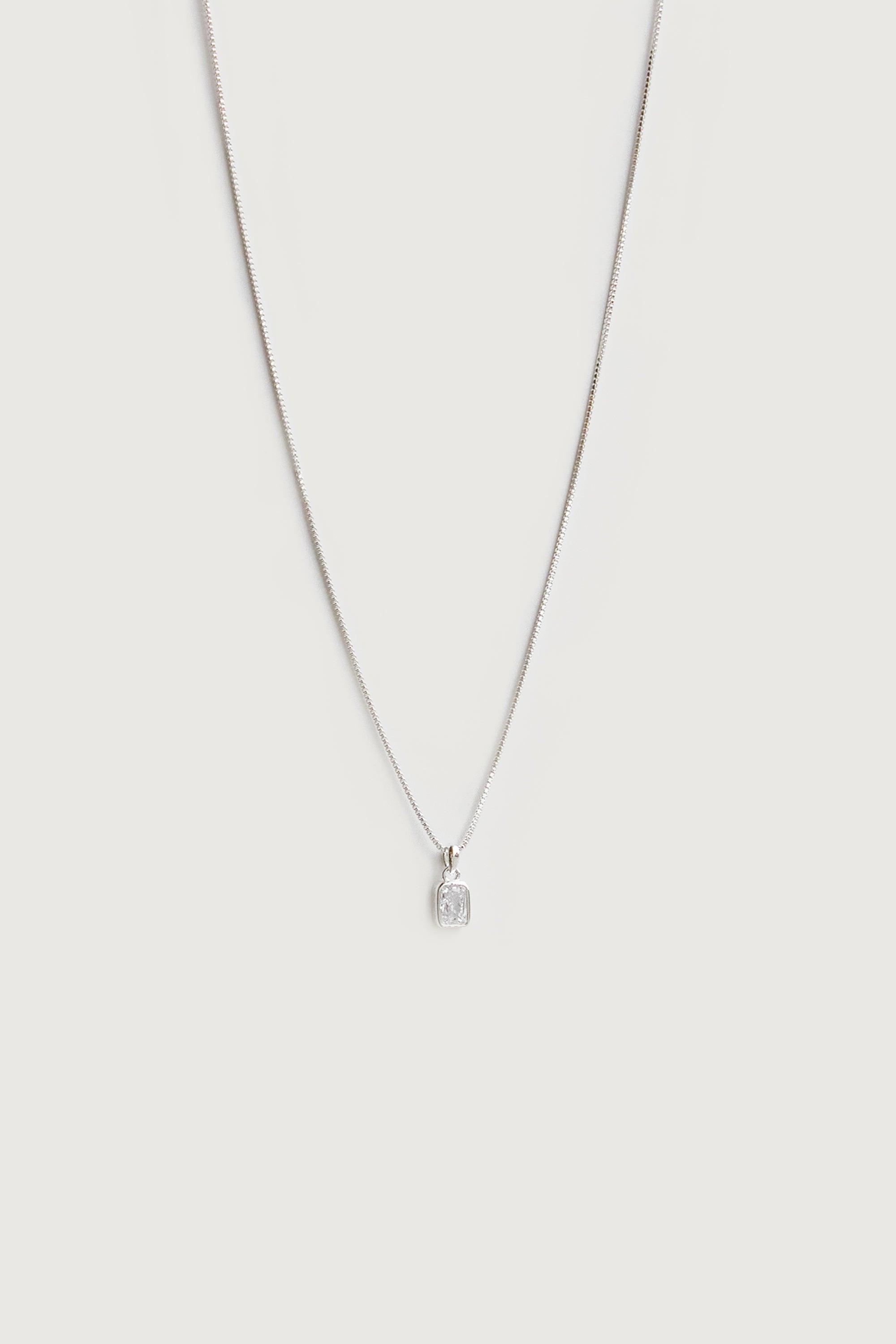 EMERALD CUT ZIRCONIA NECKLACE by OAK + FORT