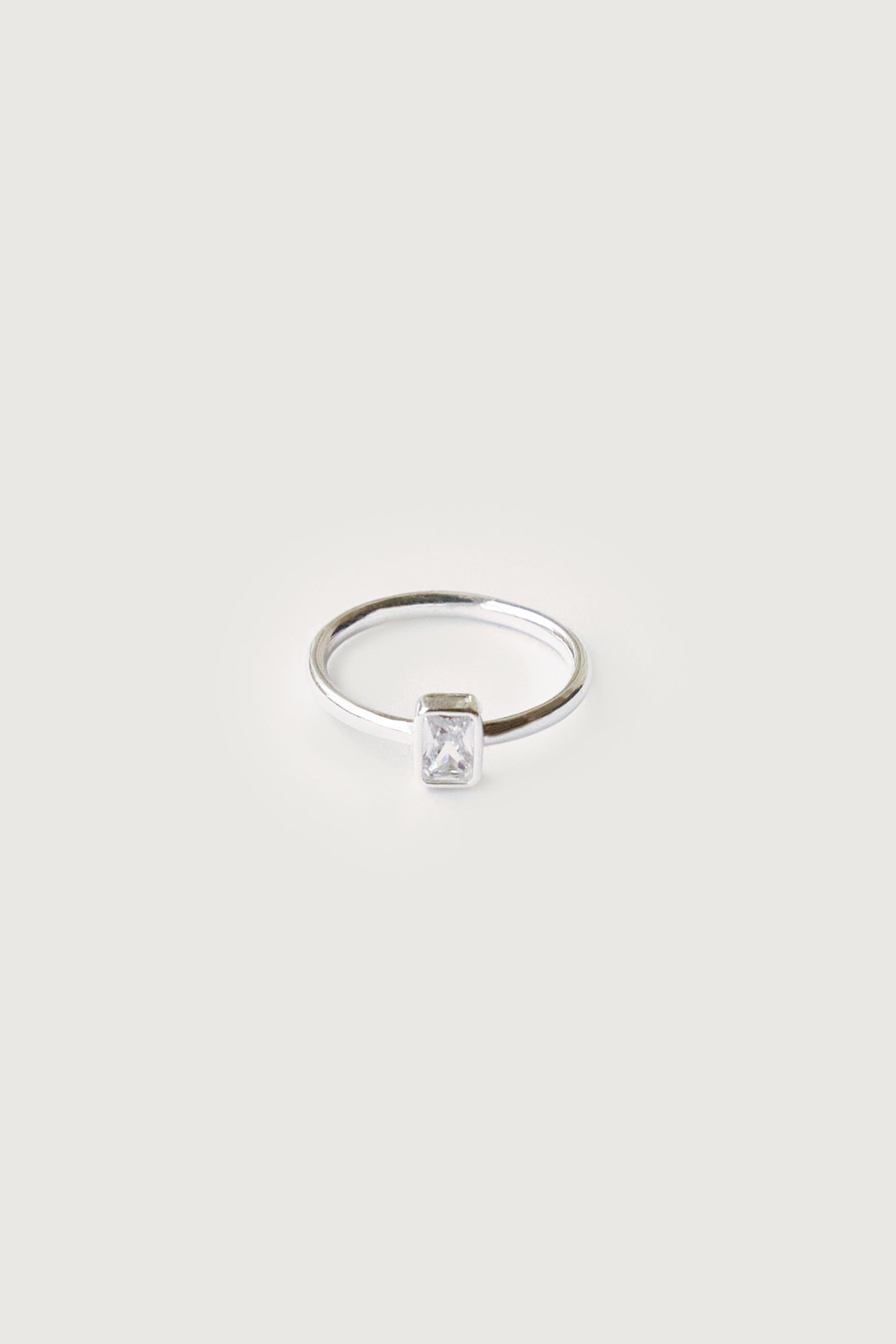EMERALD CUT ZIRCONIA RING by OAK + FORT