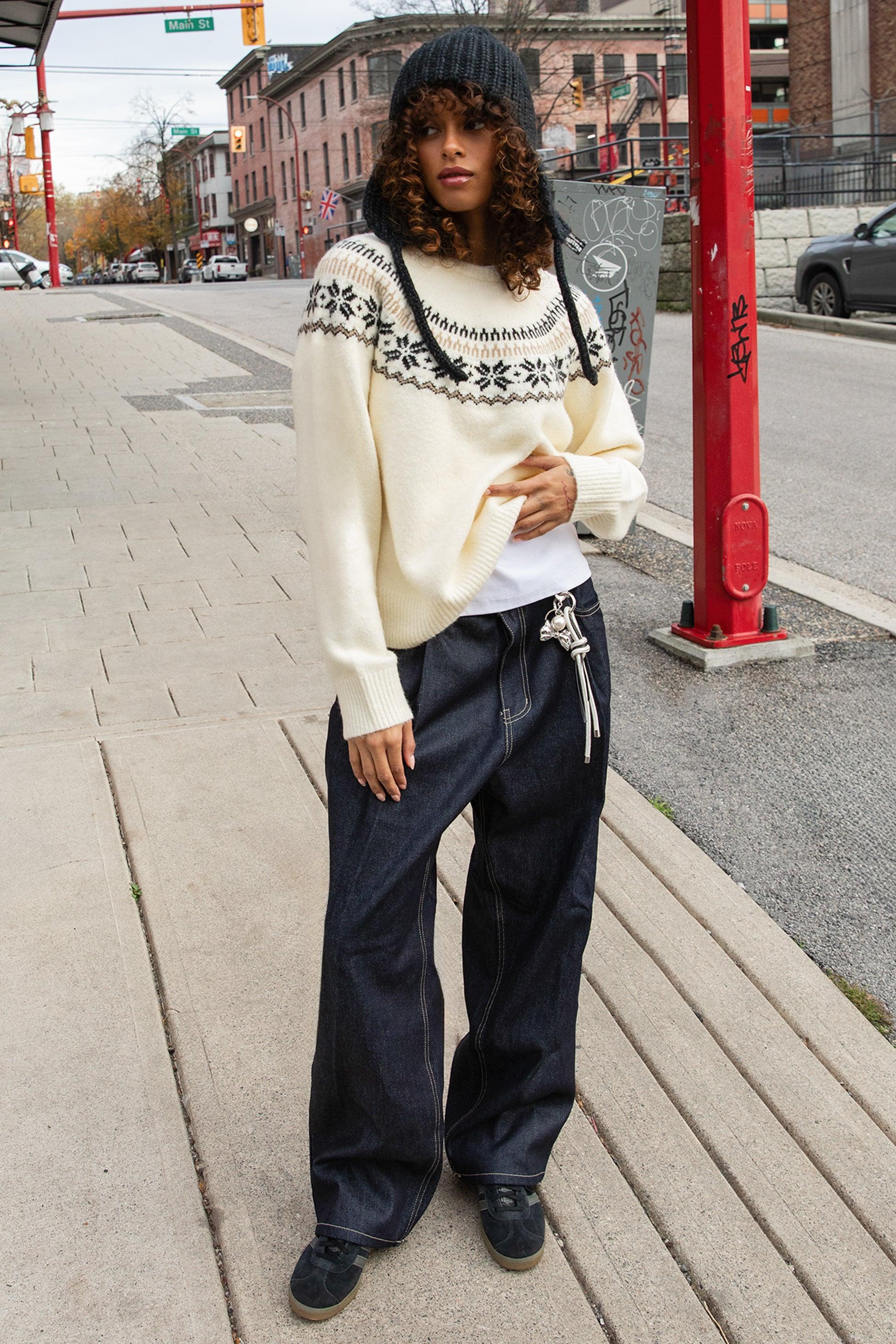 FAIR ISLE CREWNECK SWEATER by OAK + FORT