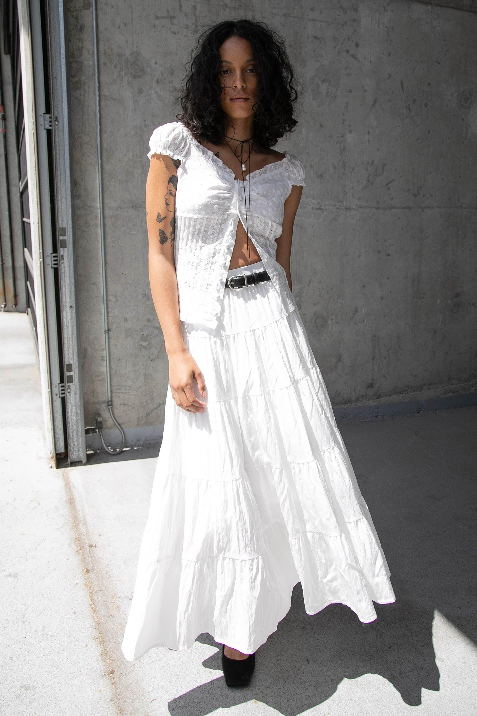 FIVE TIERED MAXI SKIRT by OAK + FORT